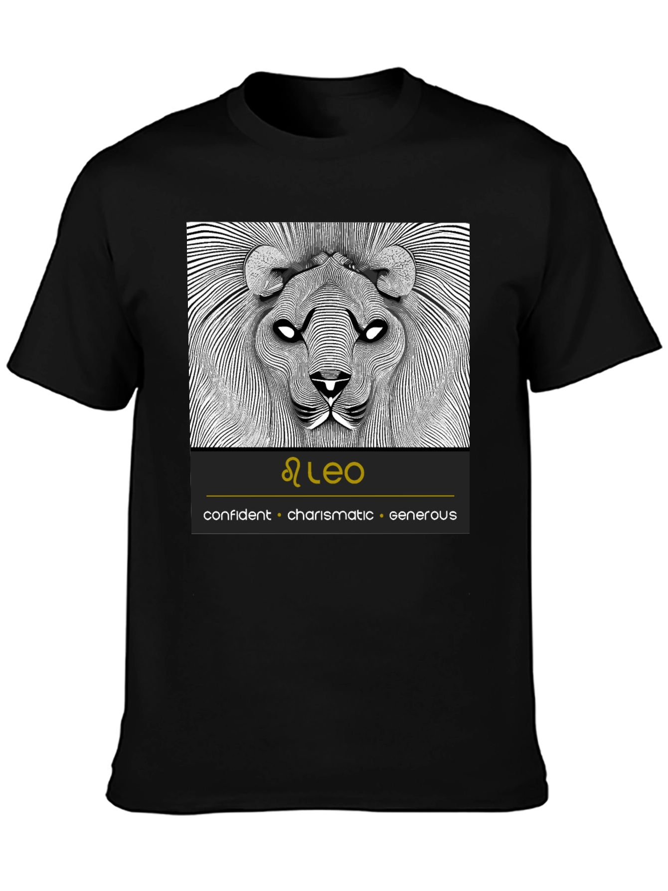 Leo Zodiac Sign Black T-Shirt