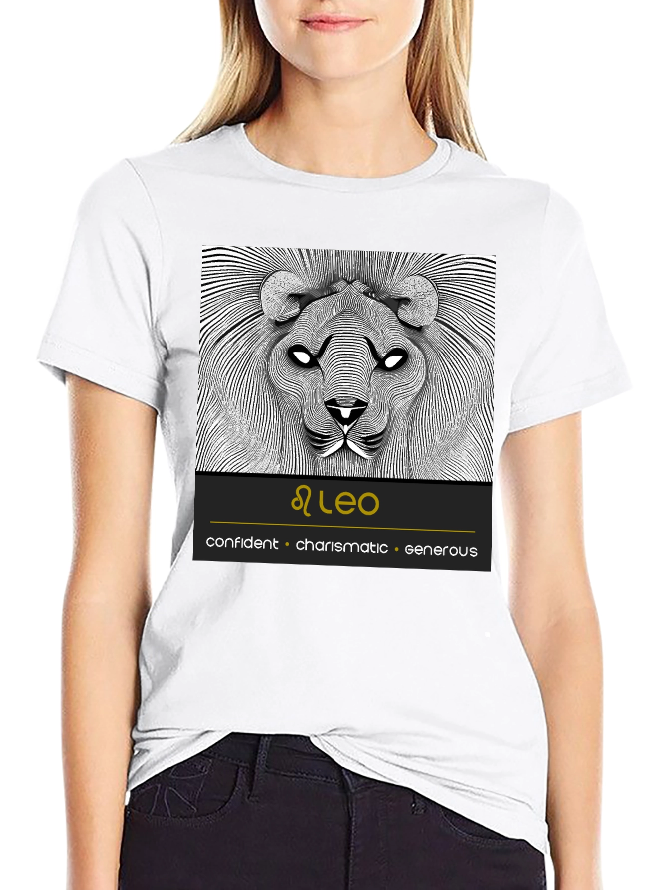 Leo Zodiac Sign Black T-Shirt
