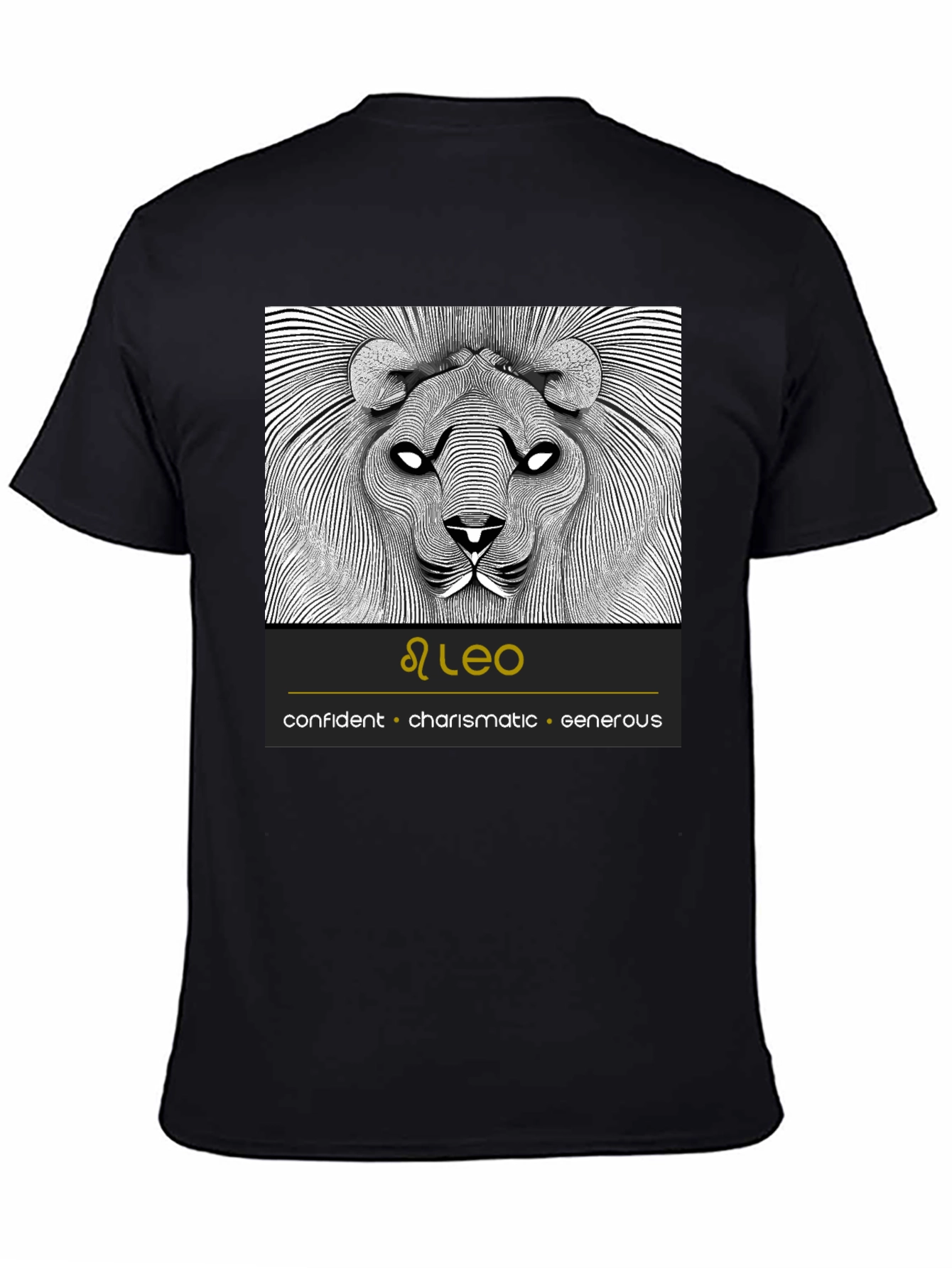 Leo Zodiac Sign Black T-Shirt