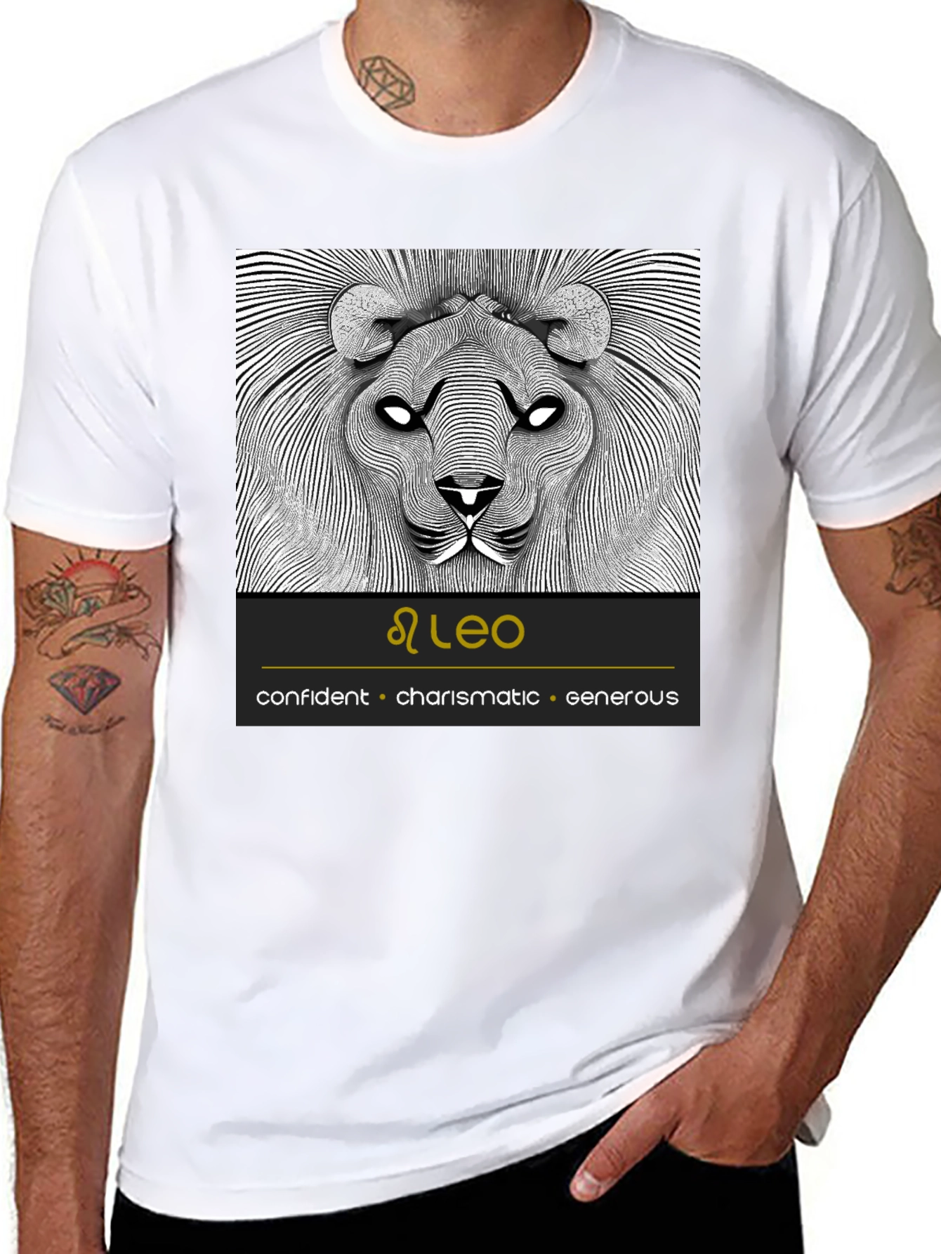 Leo Zodiac Sign Black T-Shirt