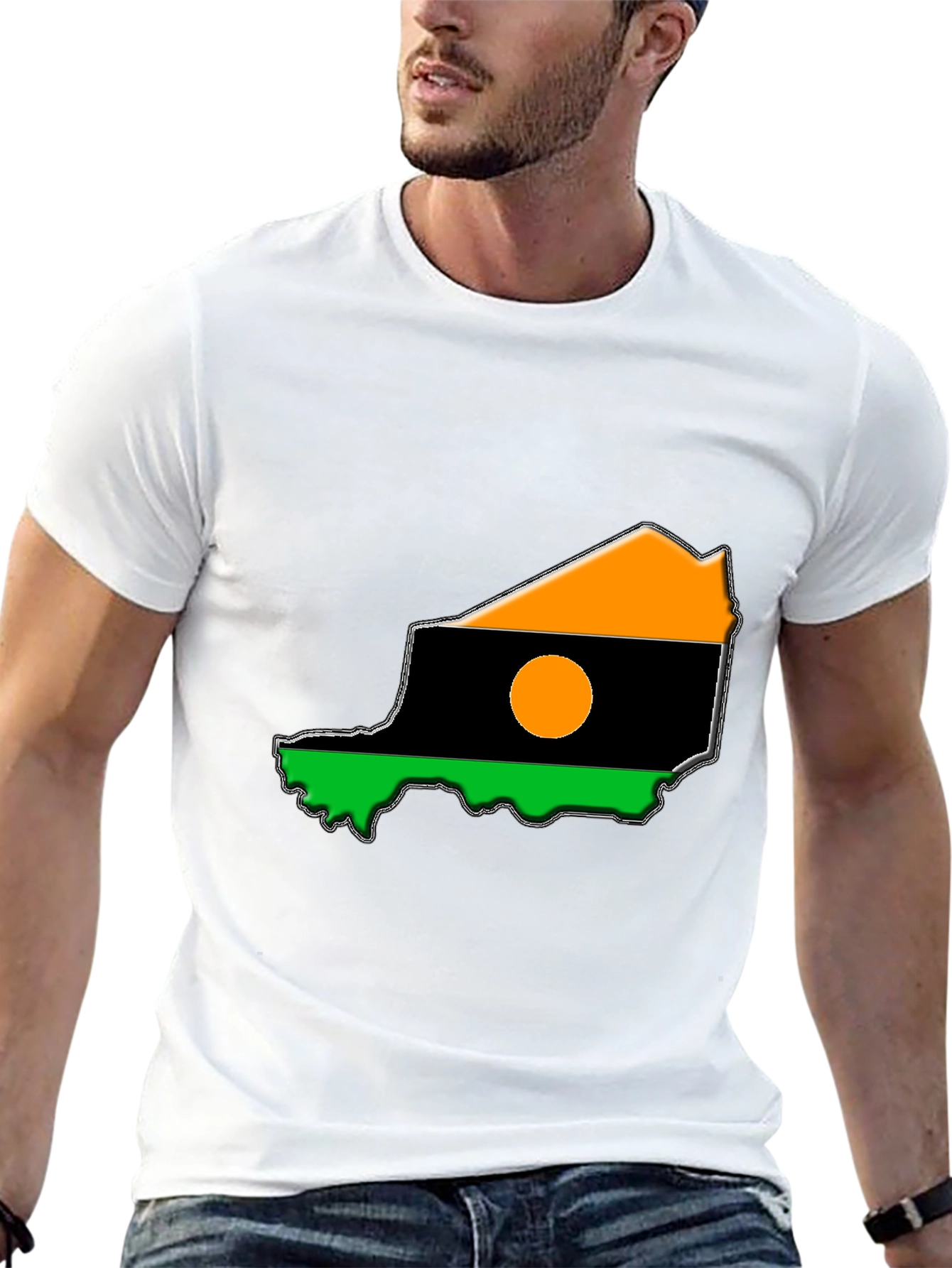 Niger Flag T-Shirt - Mens Black Tee