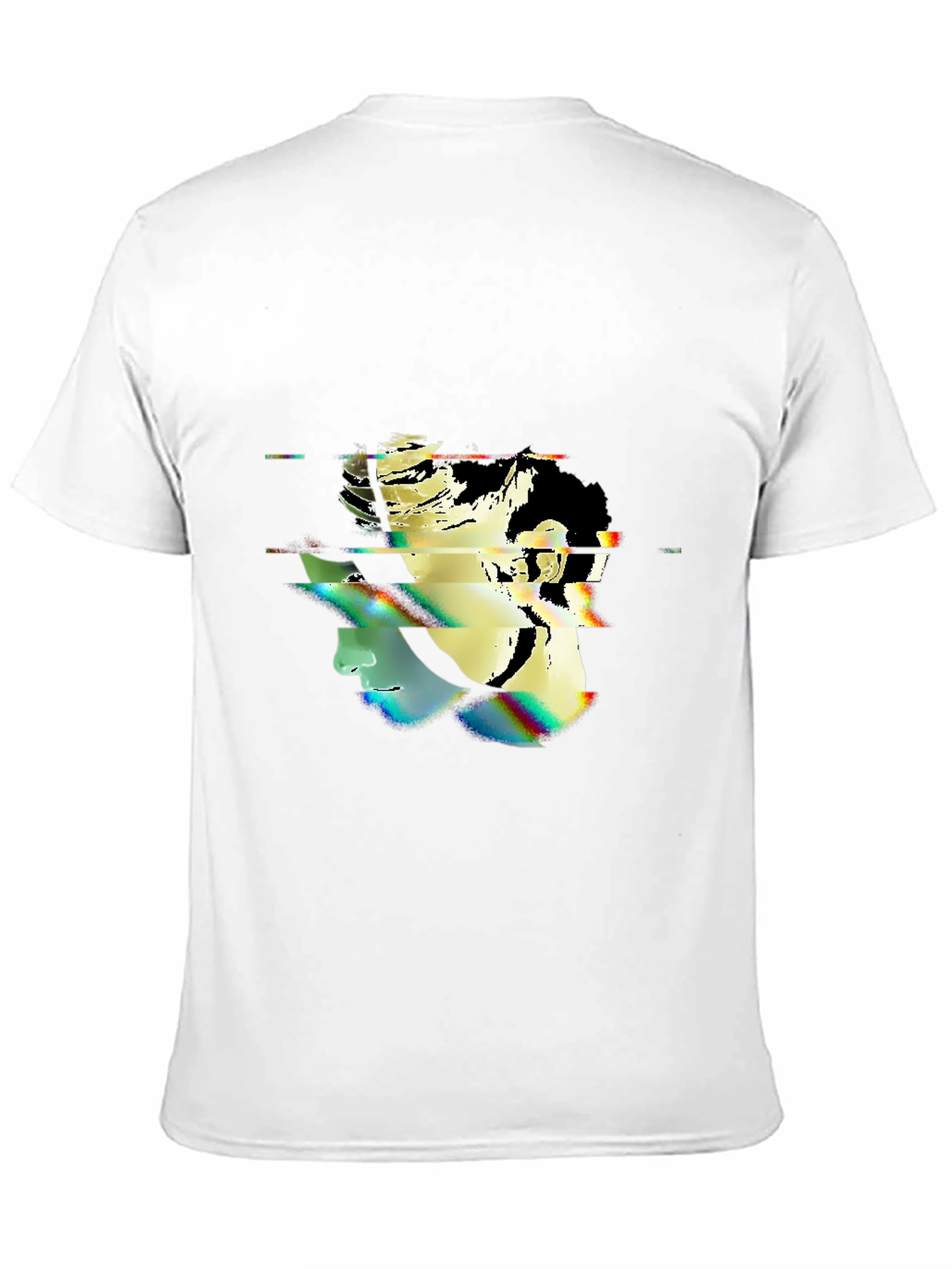 Glitch Portrait Black T-Shirt - Modern Graphic Tee