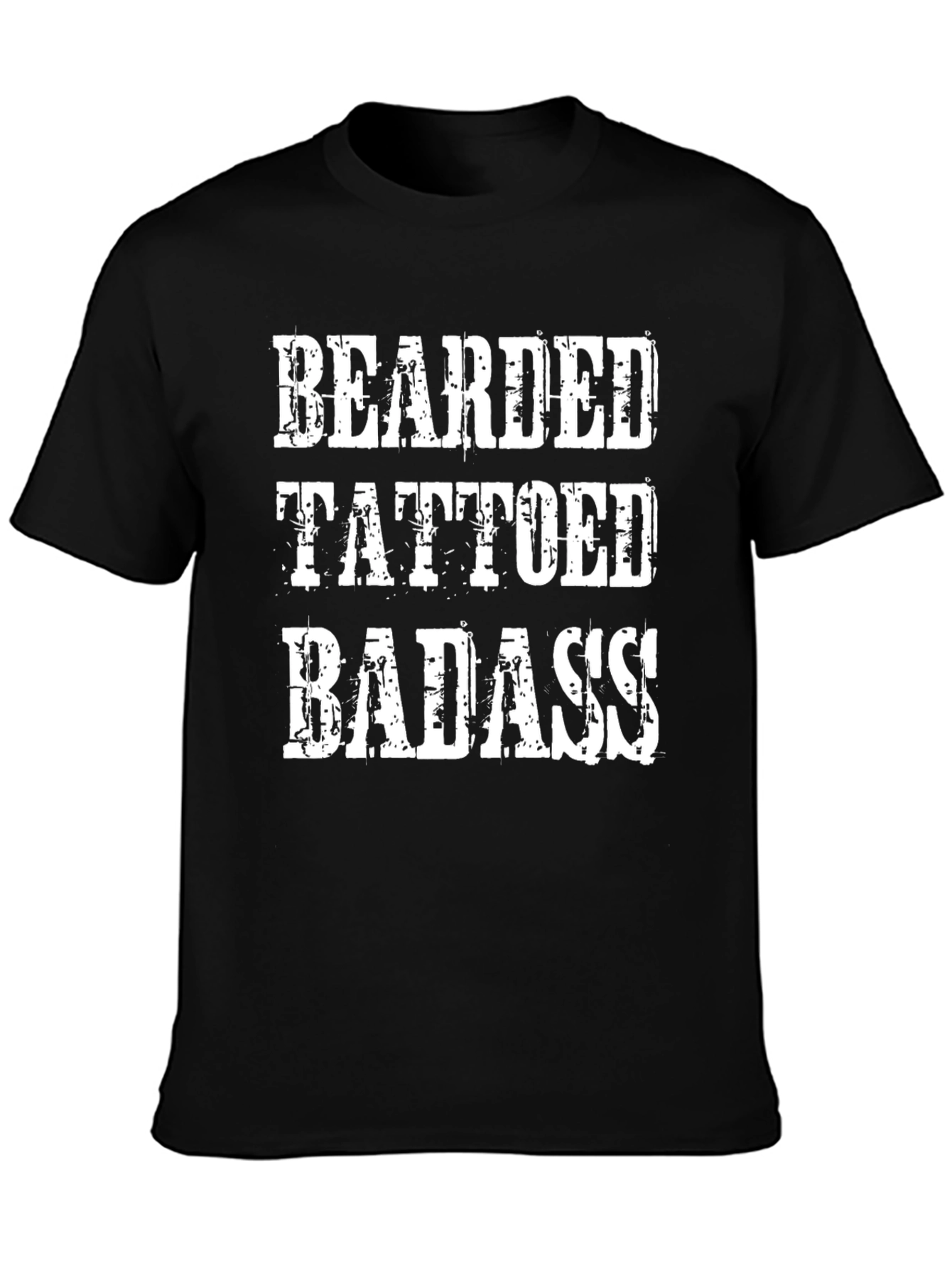 Bearded Tattooed Badass Black T-Shirt