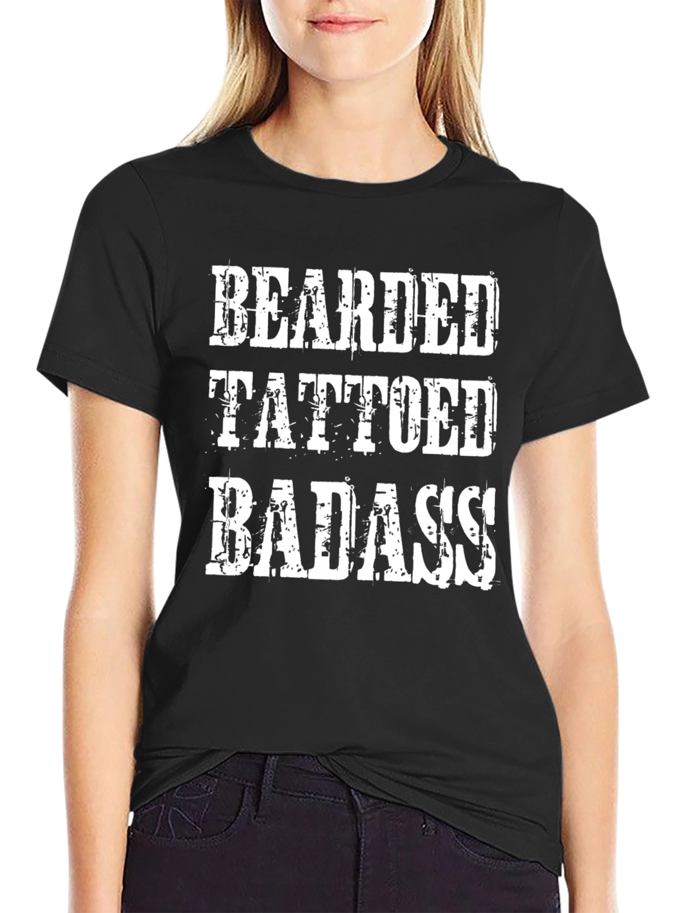 Bearded Tattooed Badass Black T-Shirt
