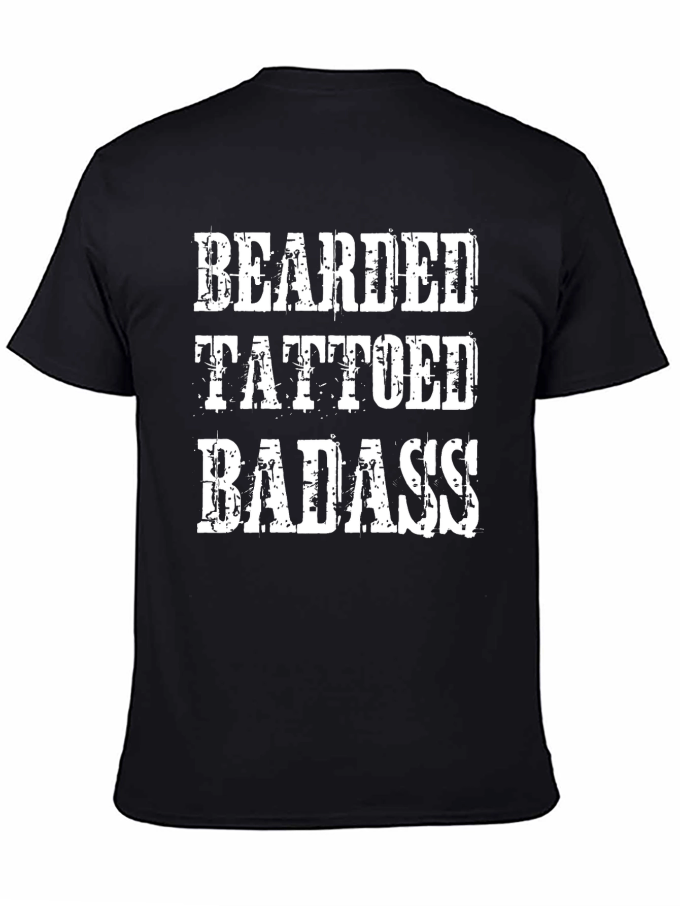 Bearded Tattooed Badass Black T-Shirt