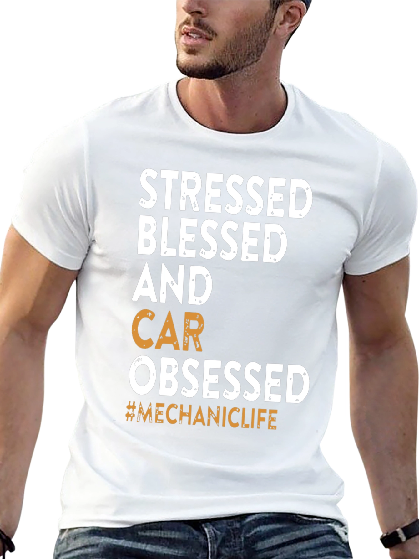 Stressed Blessed Car Obsessed T-Shirt