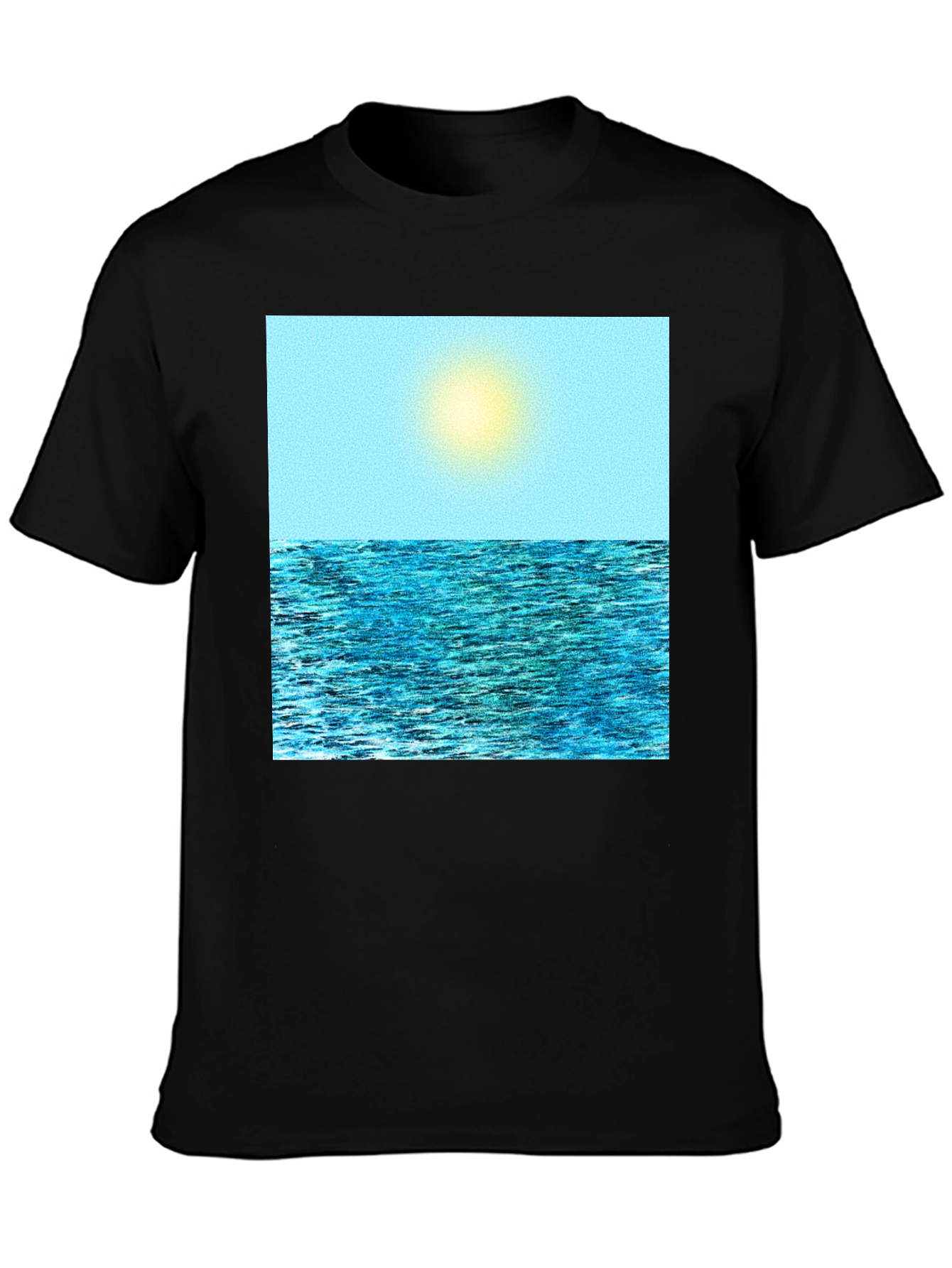 Ocean View Graphic Tee - Black Cotton Comfort