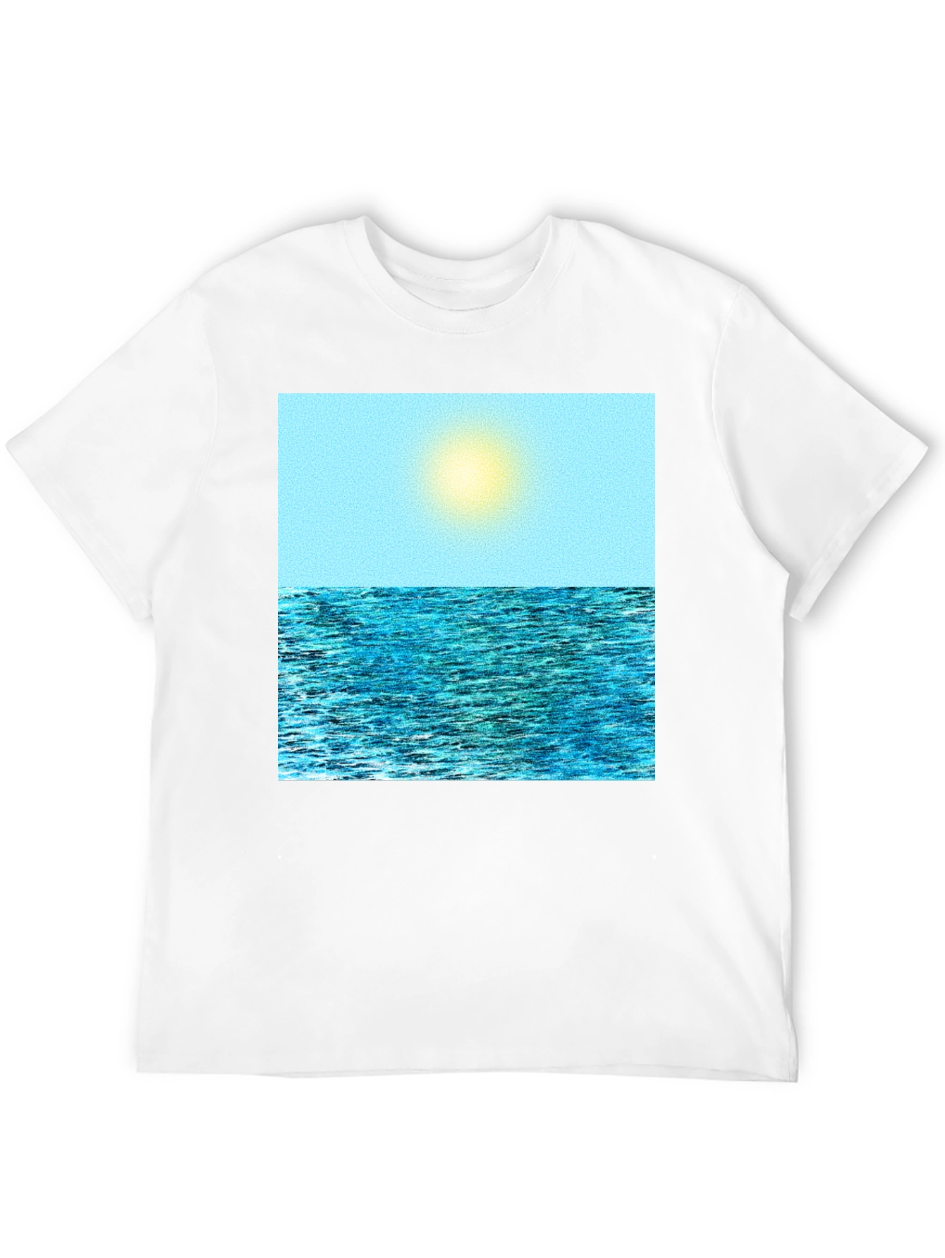 Ocean View Graphic Tee - Black Cotton Comfort