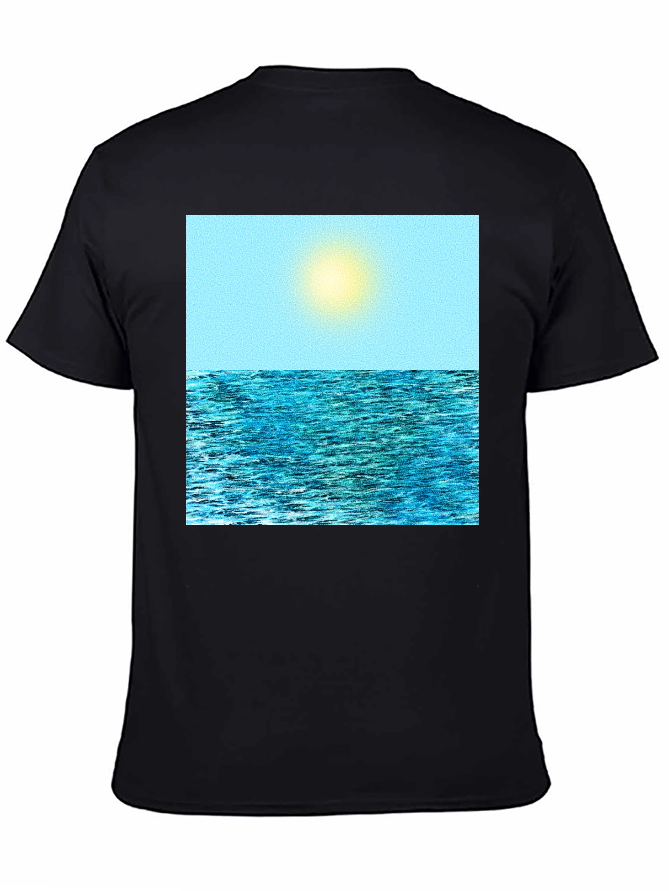 Ocean View Graphic Tee - Black Cotton Comfort