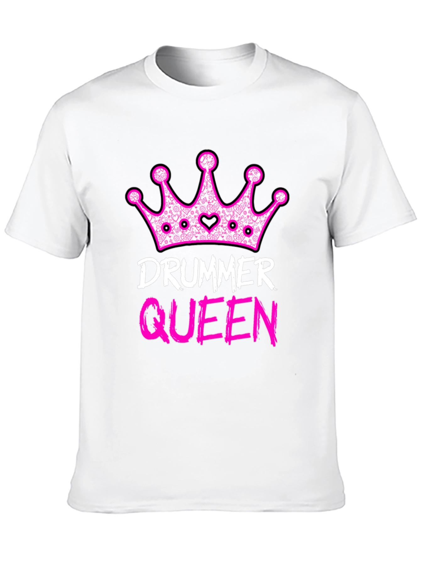 Drummer Queen Black T-Shirt - Music Lover Tee