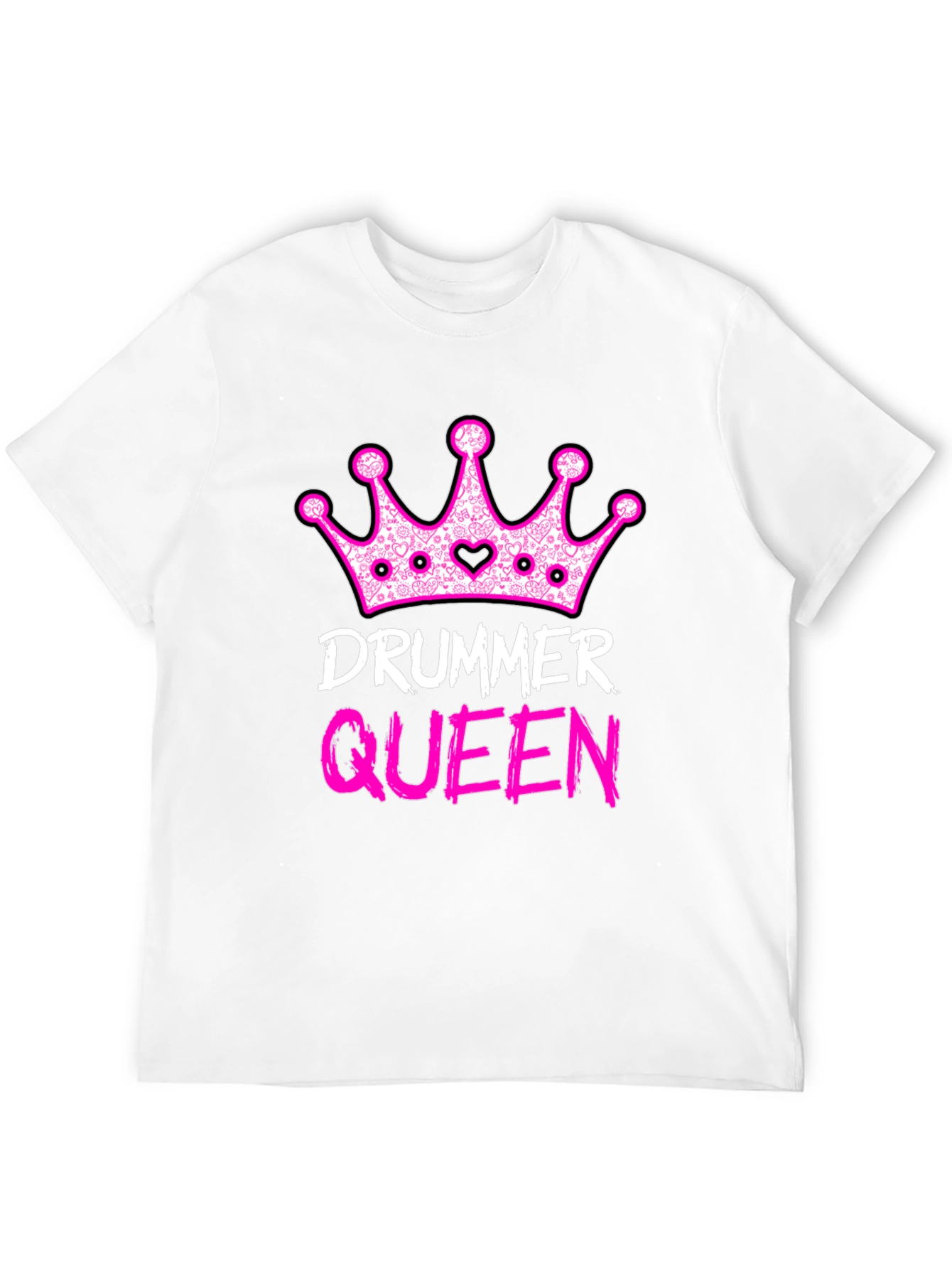 Drummer Queen Black T-Shirt - Music Lover Tee