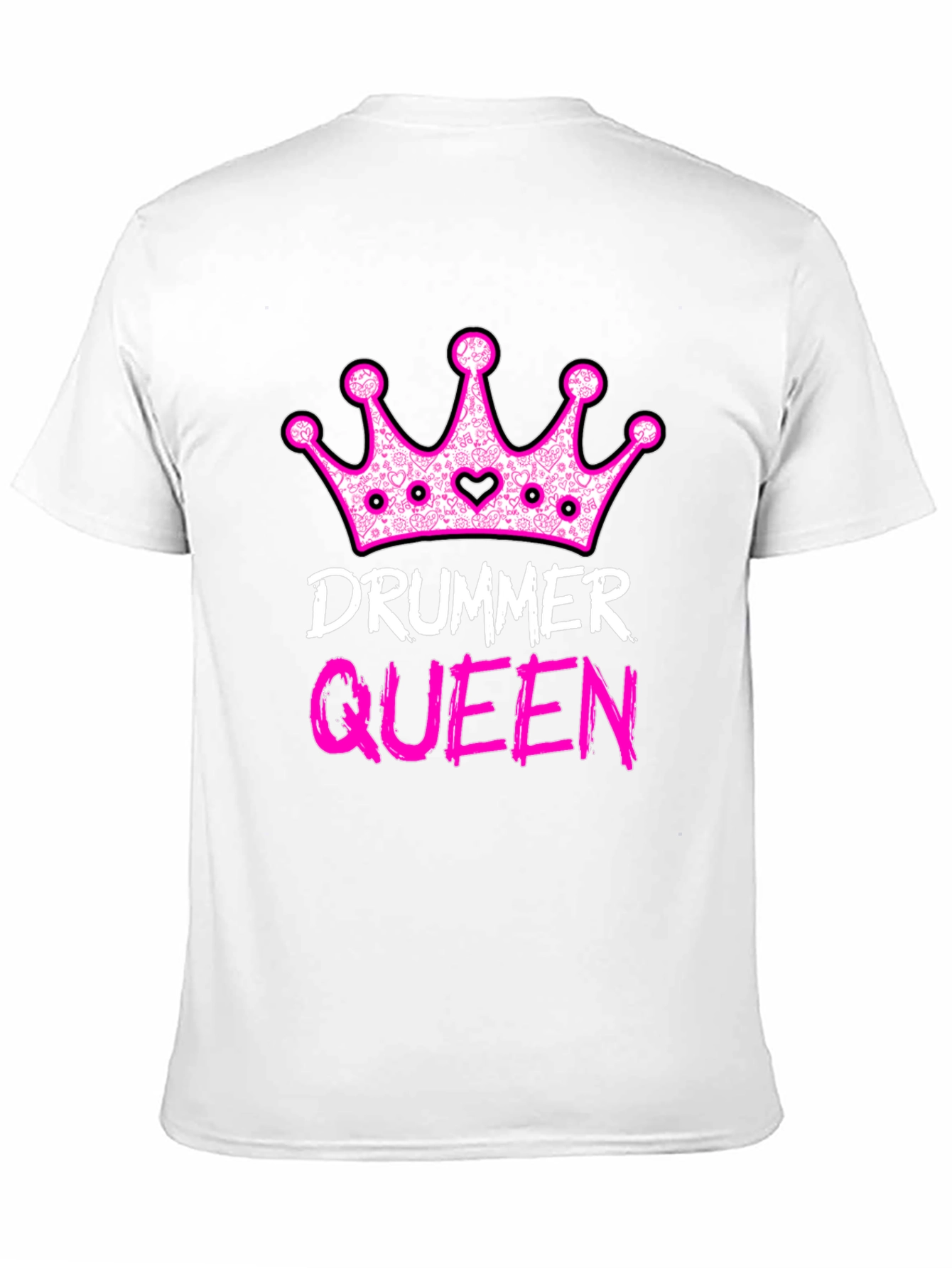 Drummer Queen Black T-Shirt - Music Lover Tee