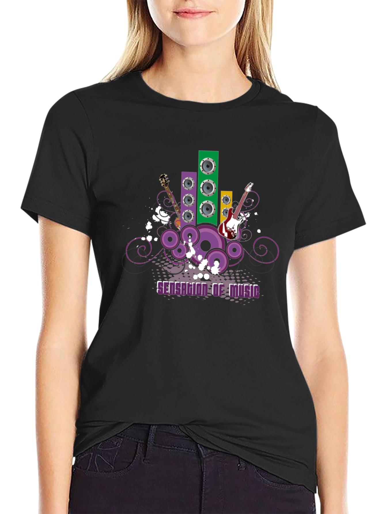Music Lovers Graphic Tee - Black