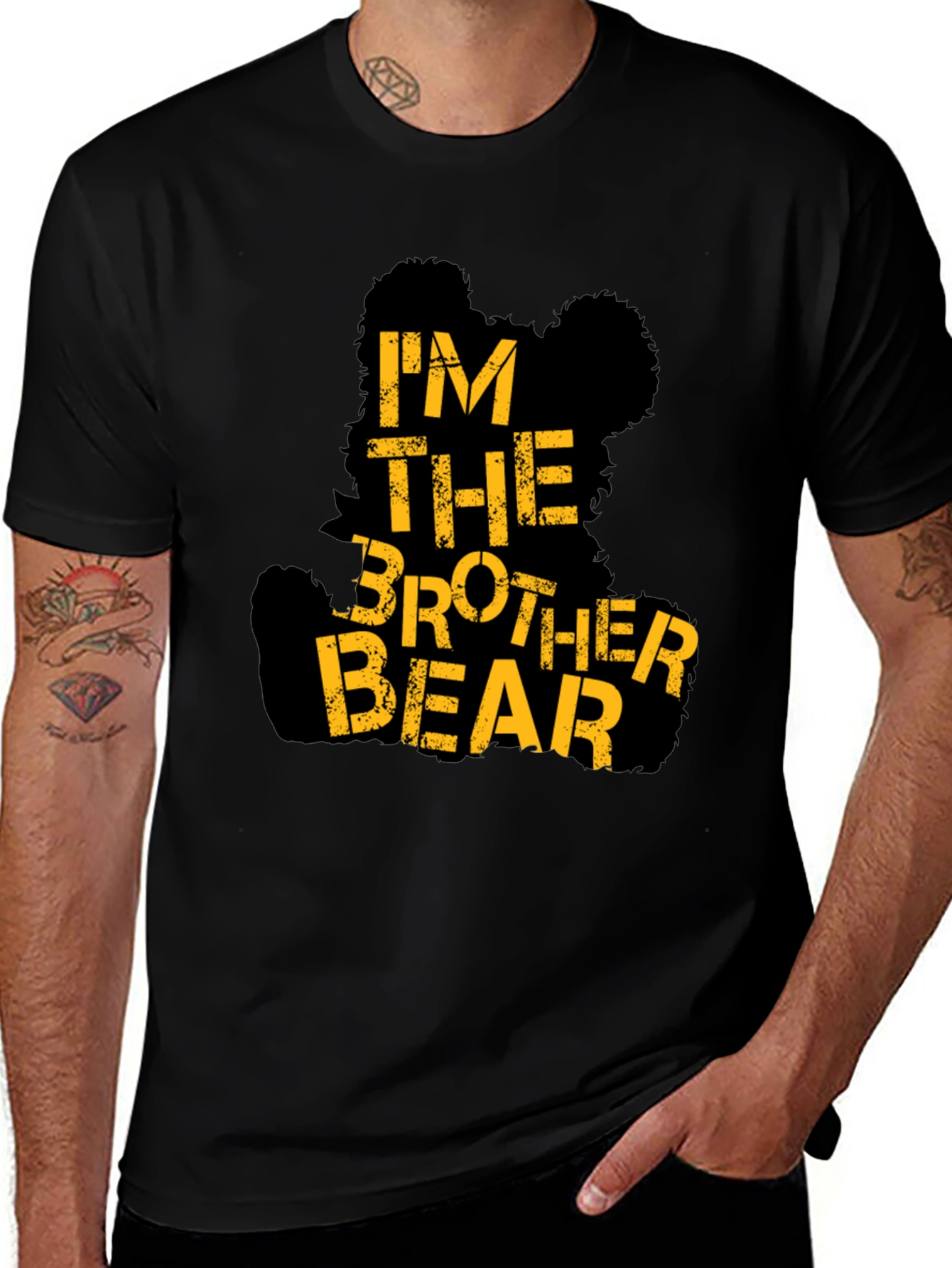 Im The Brother Bear Black Graphic T-Shirt
