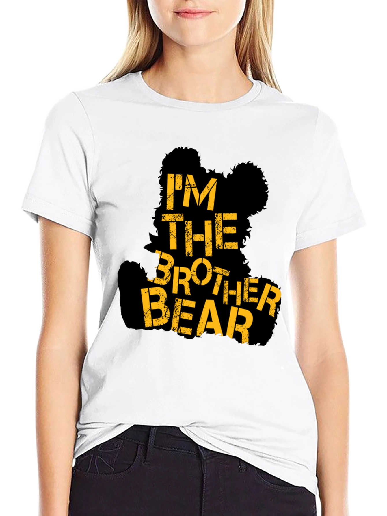 Im The Brother Bear Black Graphic T-Shirt