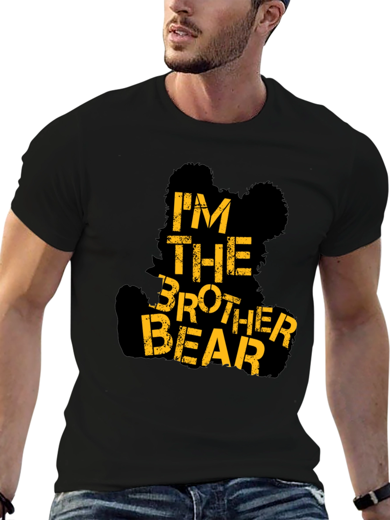 Im The Brother Bear Black Graphic T-Shirt