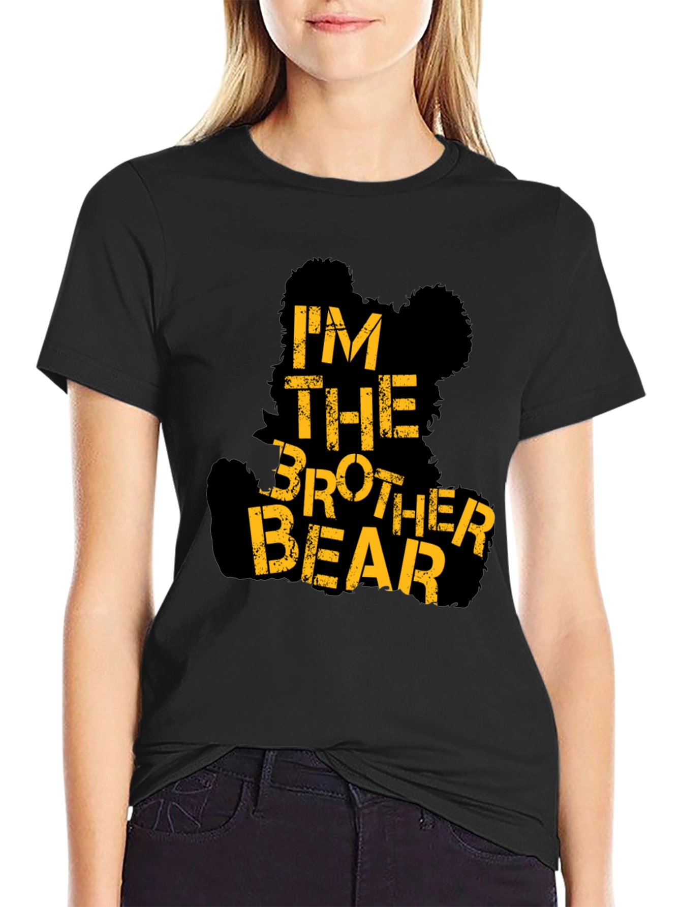 Im The Brother Bear Black Graphic T-Shirt