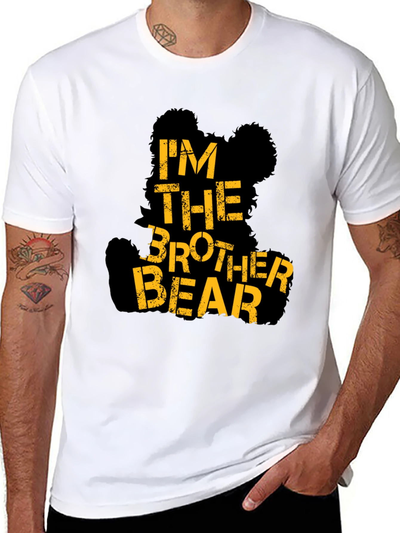 Im The Brother Bear Black Graphic T-Shirt
