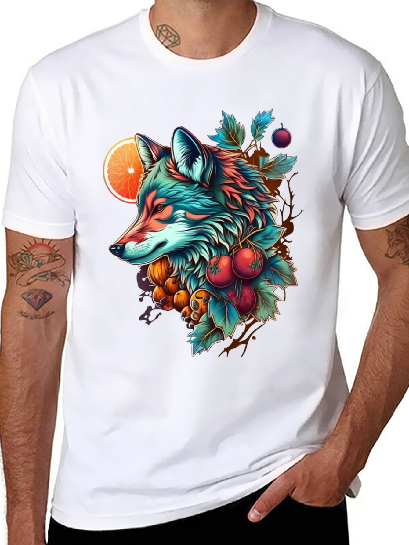 Vibrant Fox Graphic Tee - Nature Inspired Design