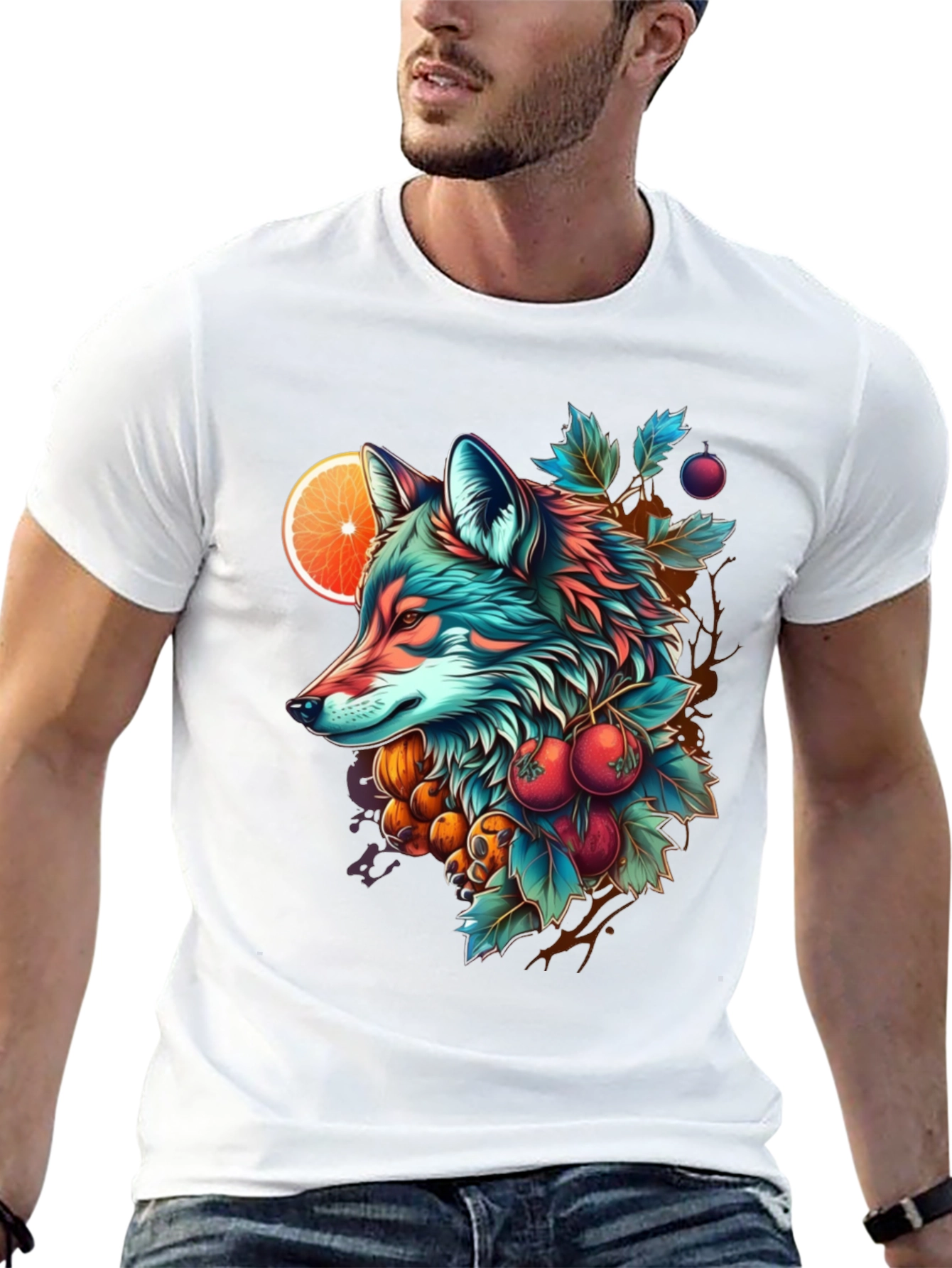 Vibrant Fox Graphic Tee - Nature Inspired Design