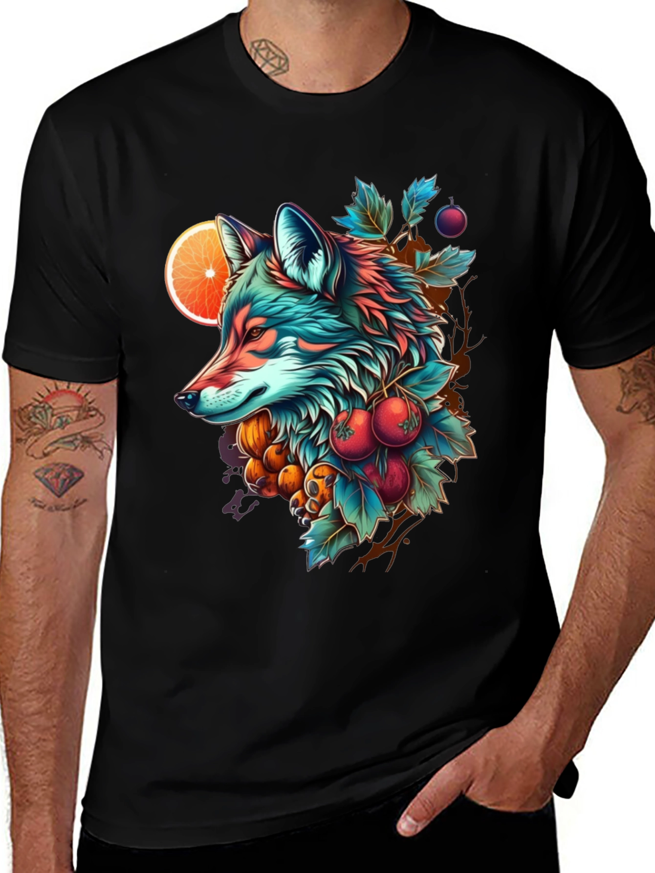 Vibrant Fox Graphic Tee - Nature Inspired Design