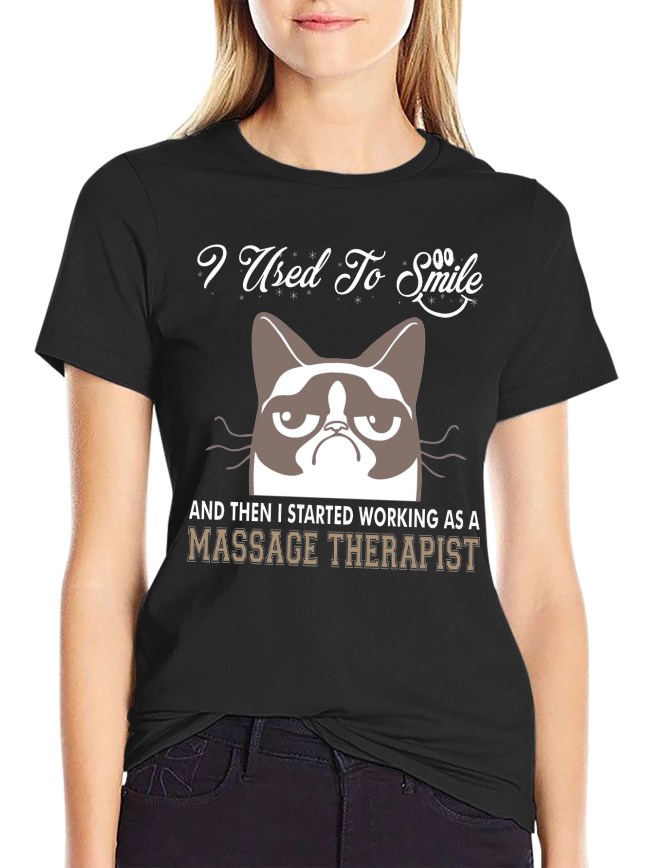 I Used To Smile Massage Therapist Grumpy Cat T-Shirt