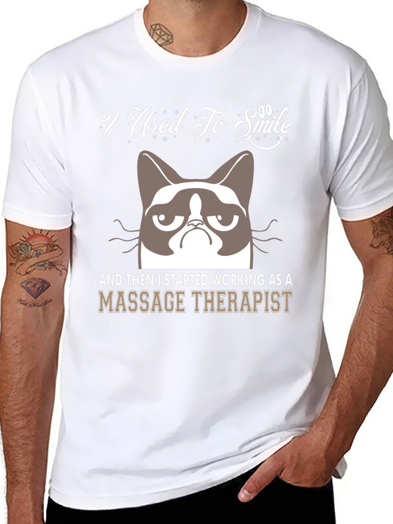 I Used To Smile Massage Therapist Grumpy Cat T-Shirt