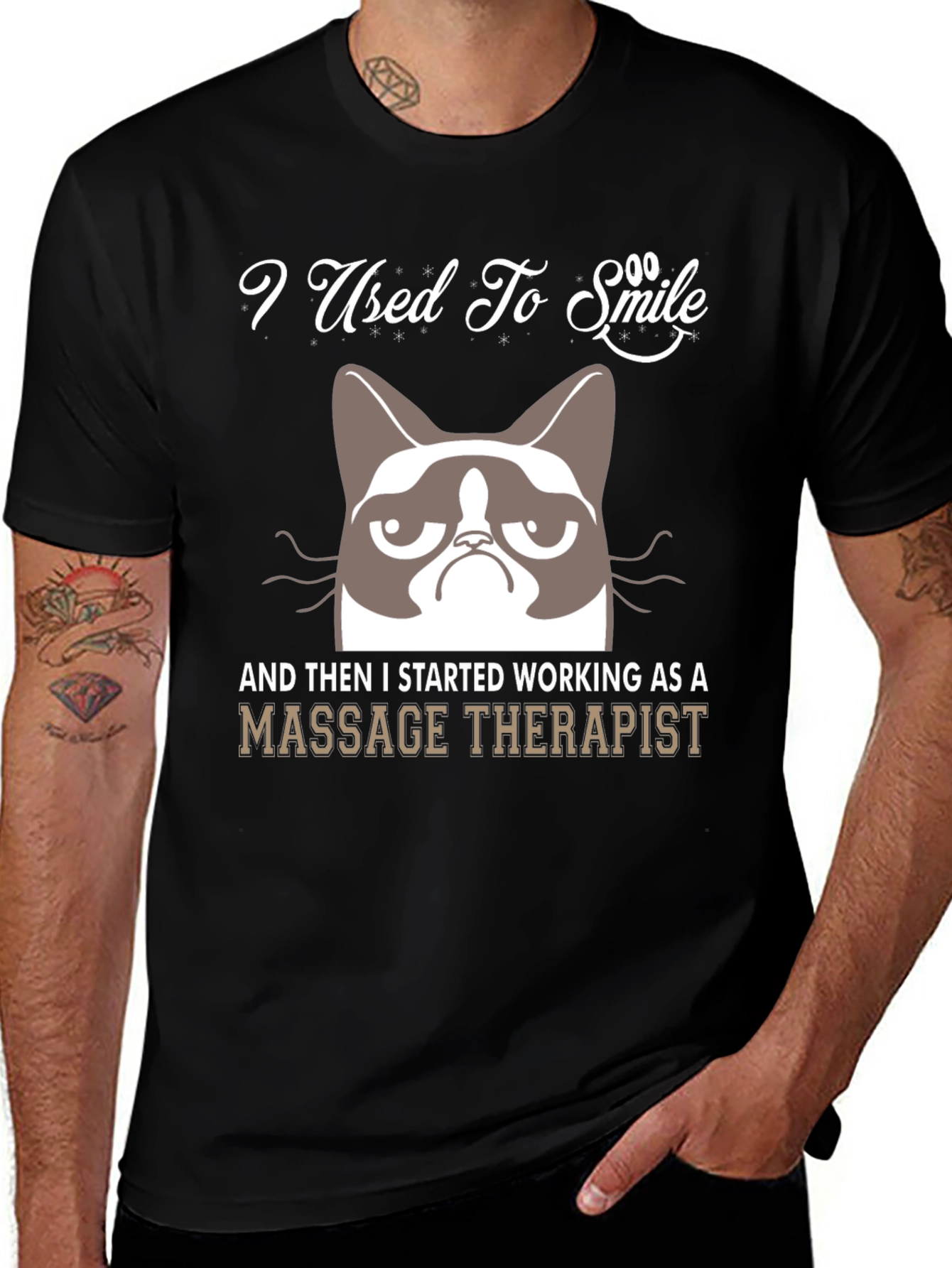 I Used To Smile Massage Therapist Grumpy Cat T-Shirt