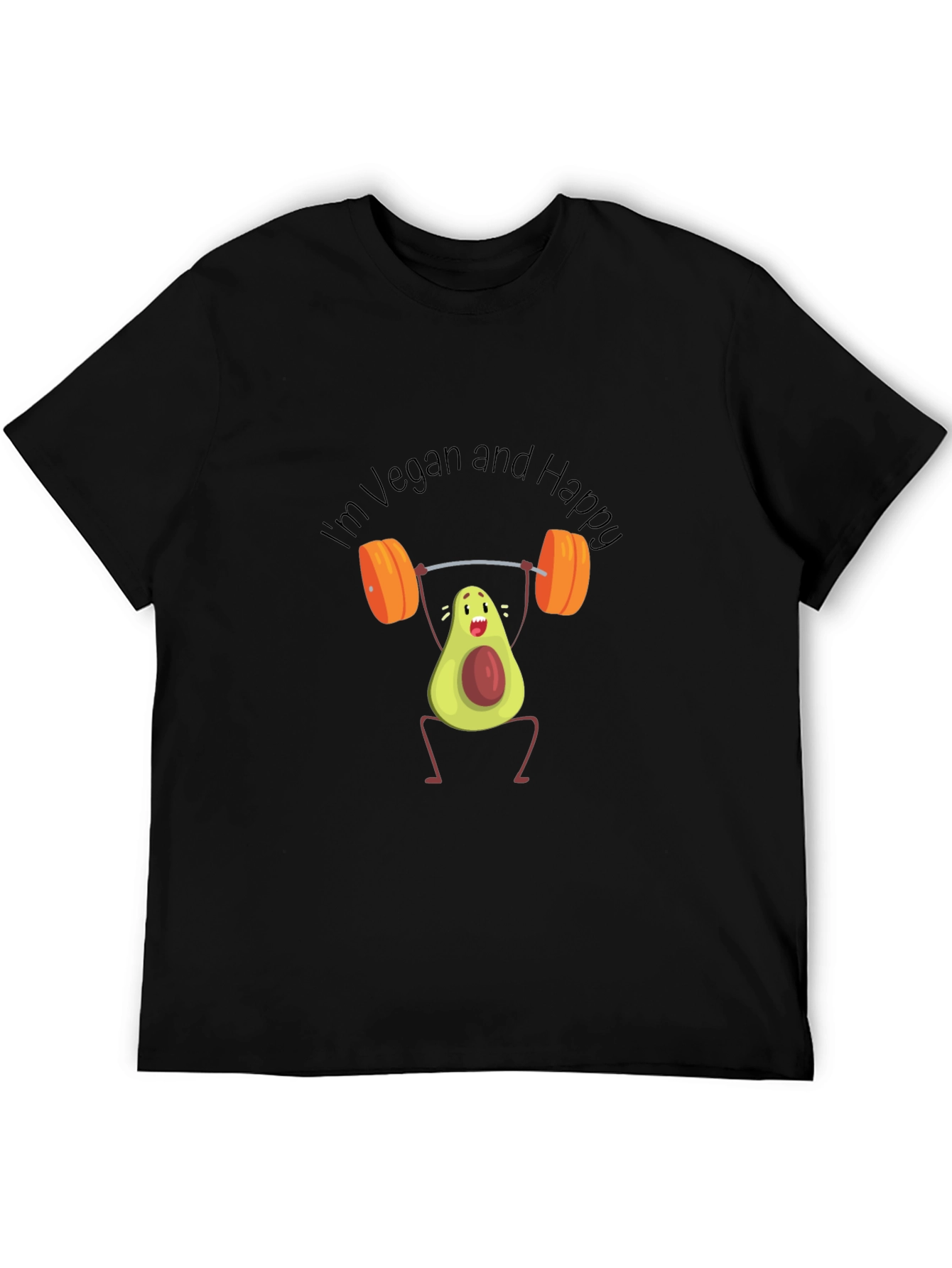 Vegan Avocado Weightlifter T-Shirt - Black