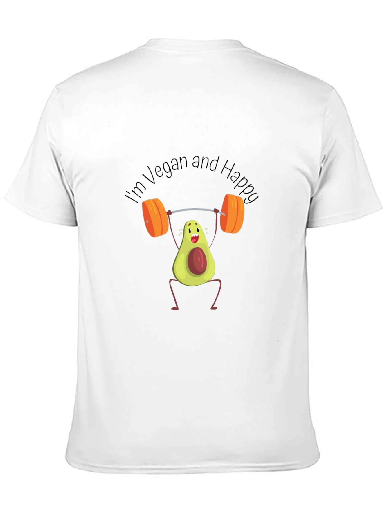Vegan Avocado Weightlifter T-Shirt - Black