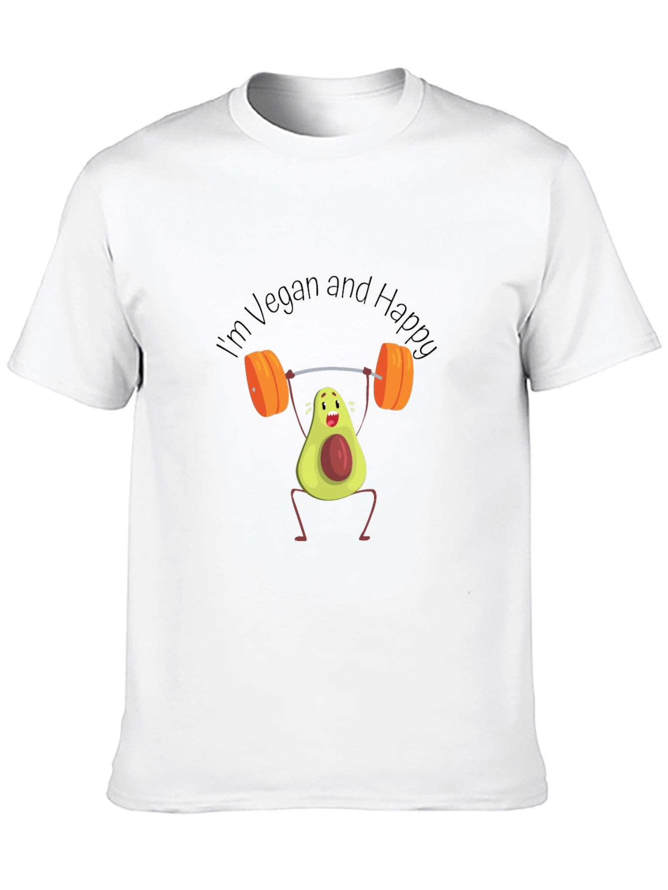 Vegan Avocado Weightlifter T-Shirt - Black