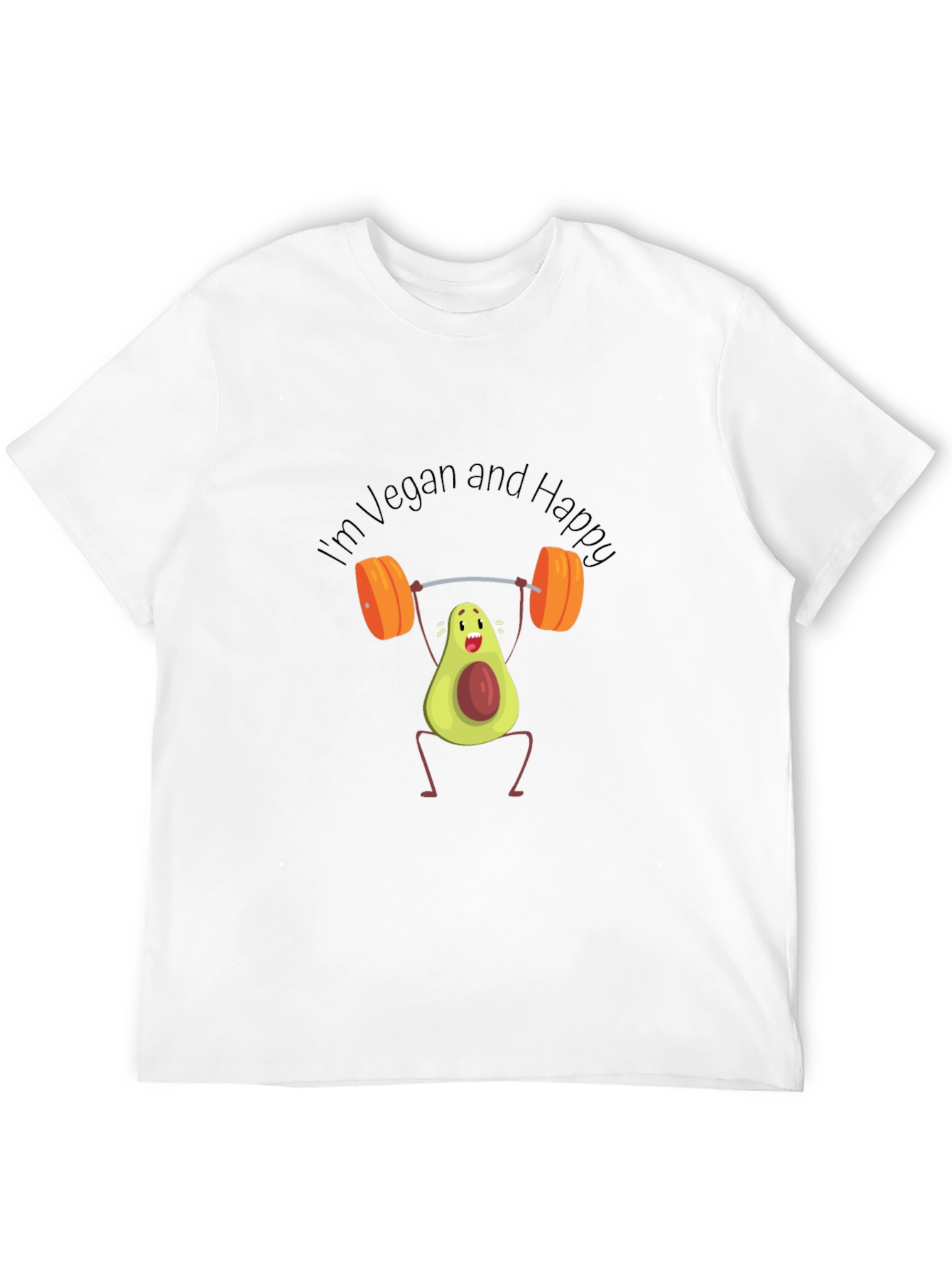 Vegan Avocado Weightlifter T-Shirt - Black