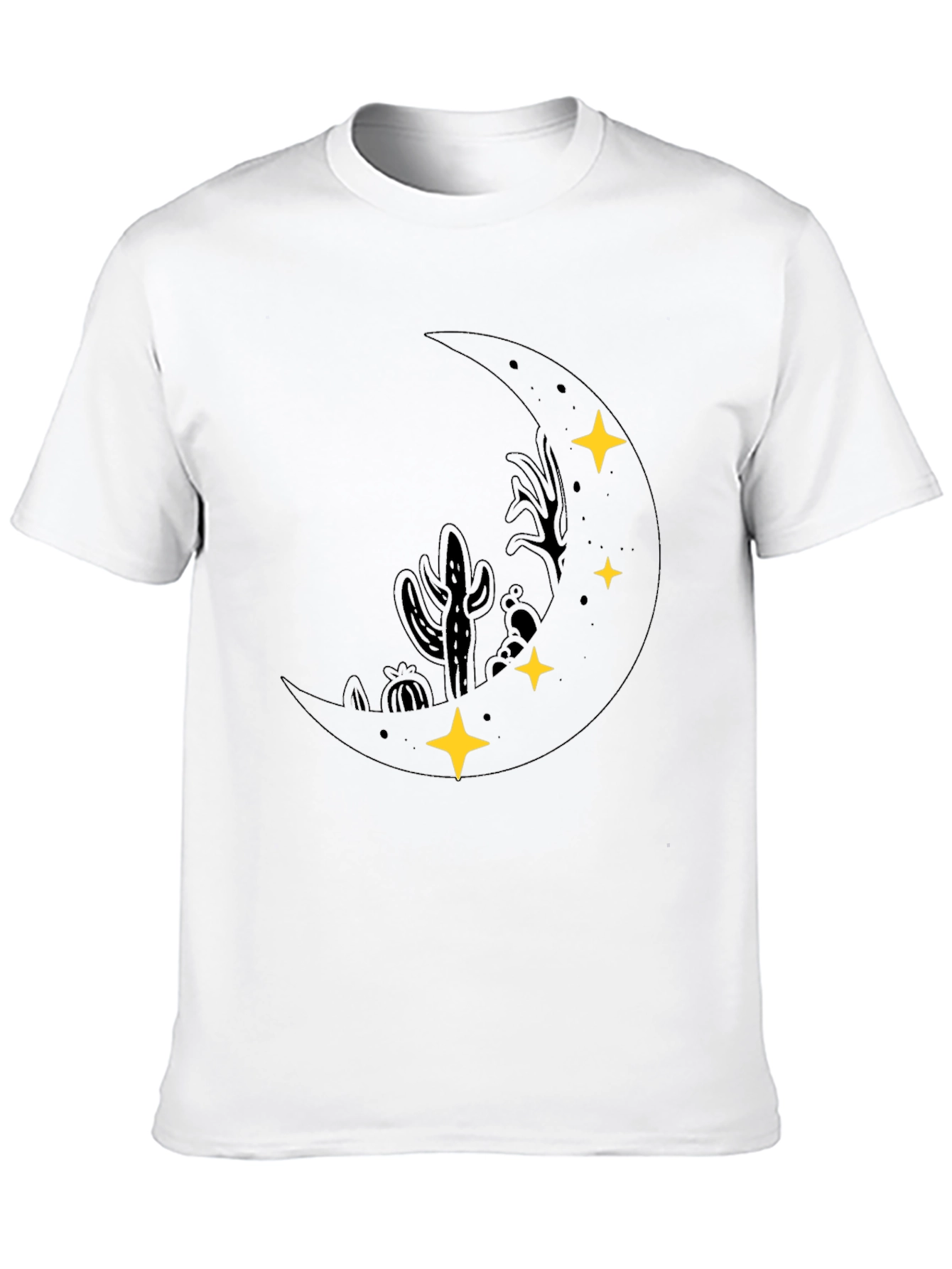 Desert Moon Graphic Tee - Black Cotton T-Shirt