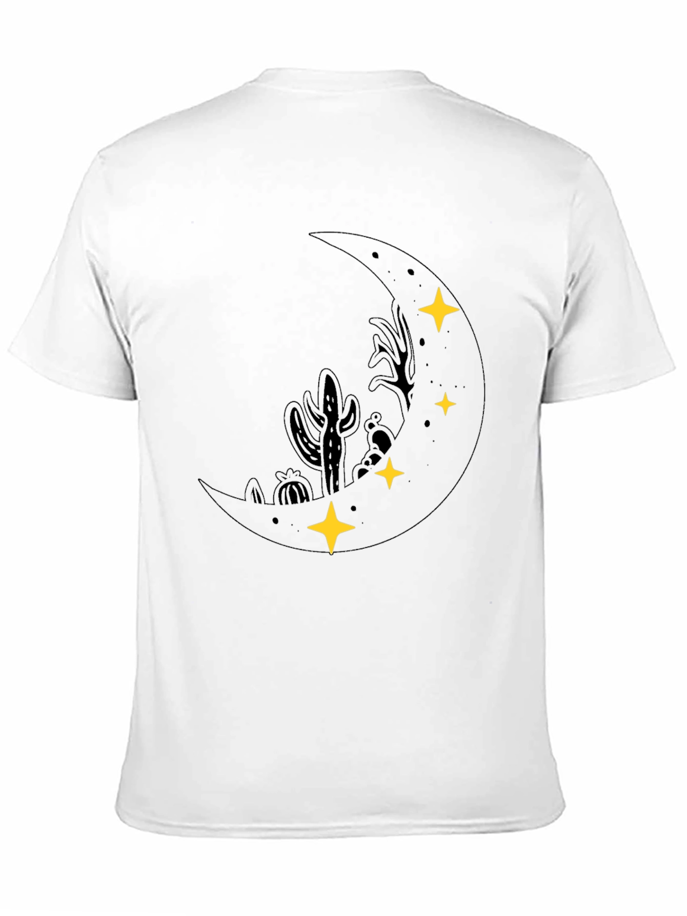 Desert Moon Graphic Tee - Black Cotton T-Shirt