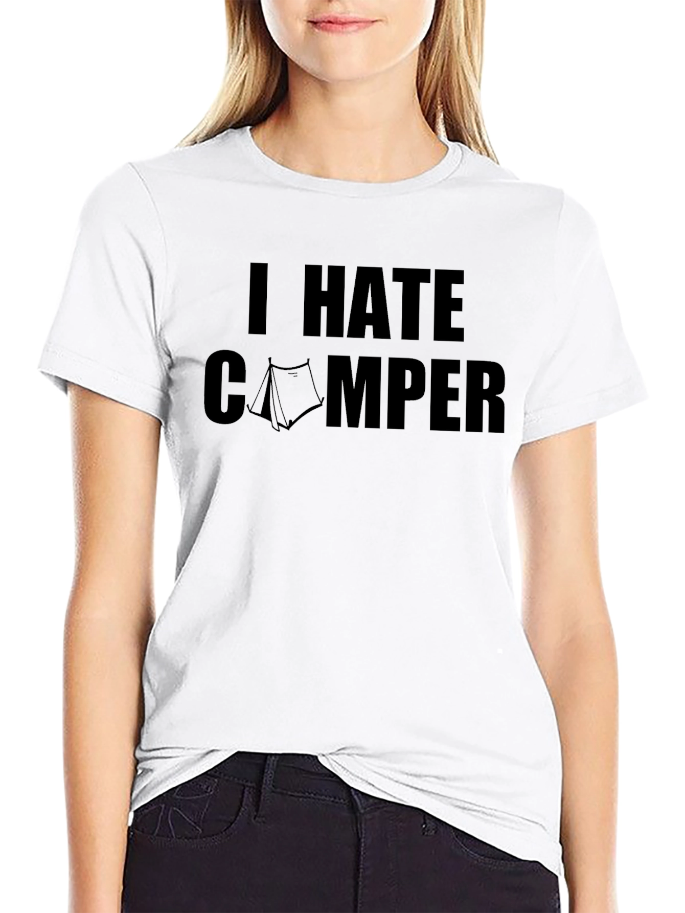 I Hate Camper Graphic T-Shirt - Camping Humor