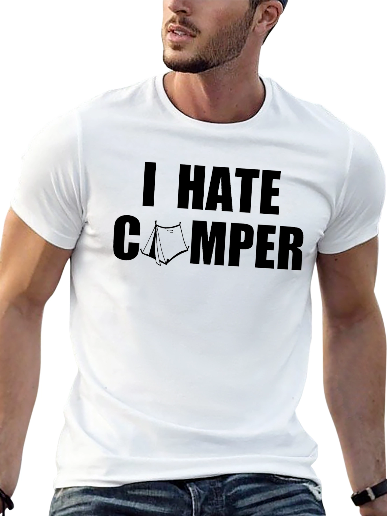 I Hate Camper Graphic T-Shirt - Camping Humor