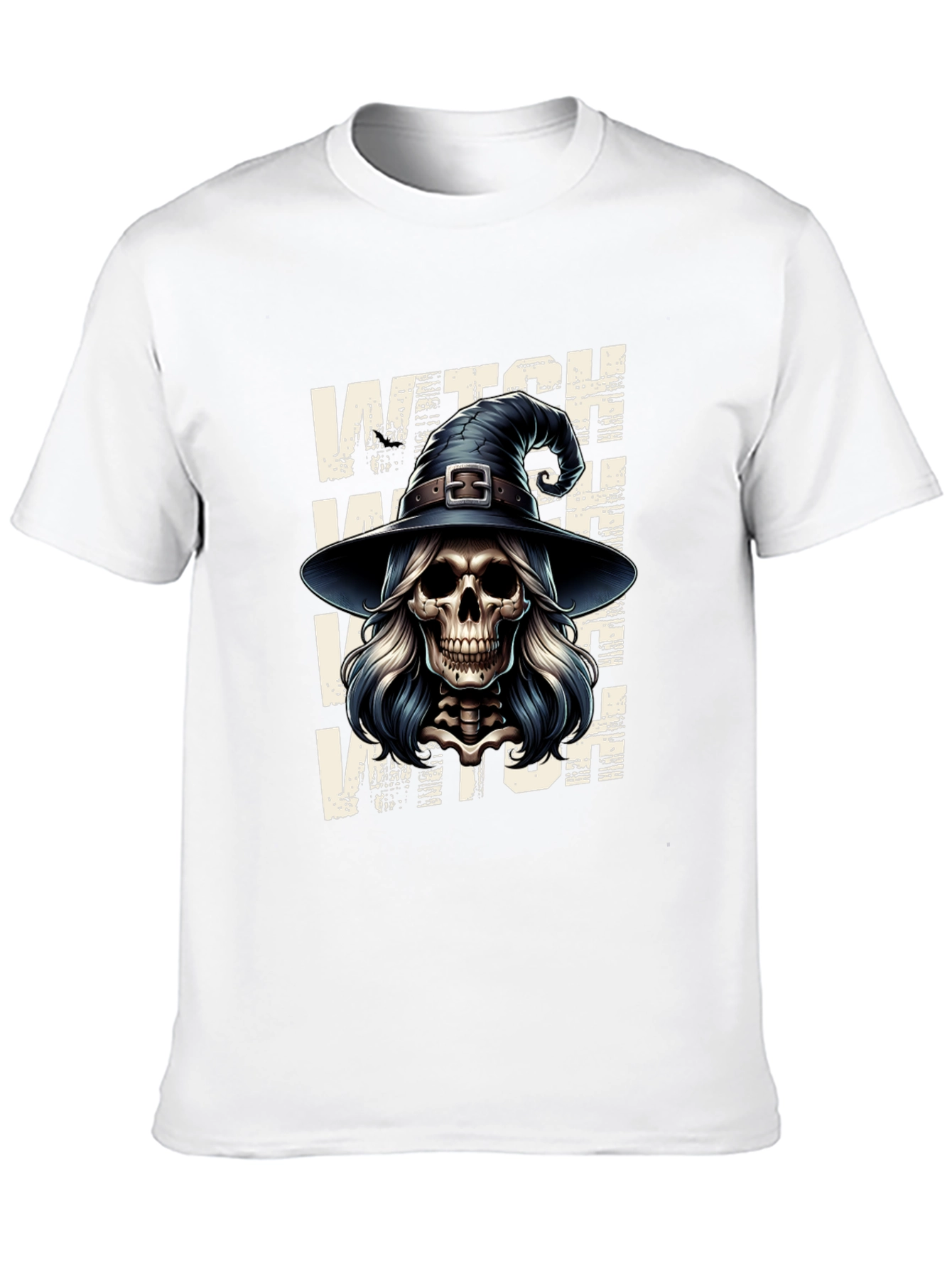 Witch Skull Graphic Tee - Halloween Ready