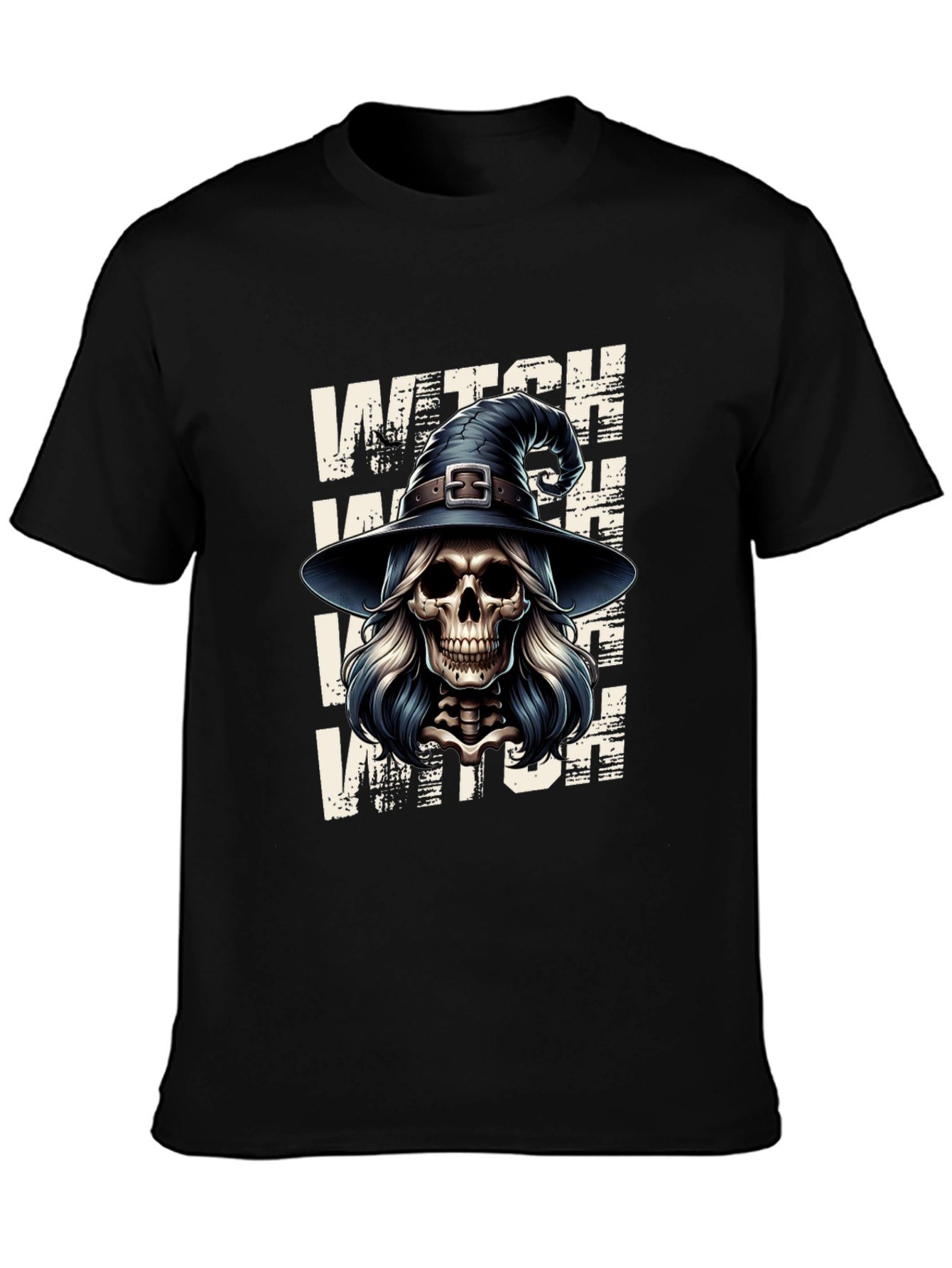 Witch Skull Graphic Tee - Halloween Ready