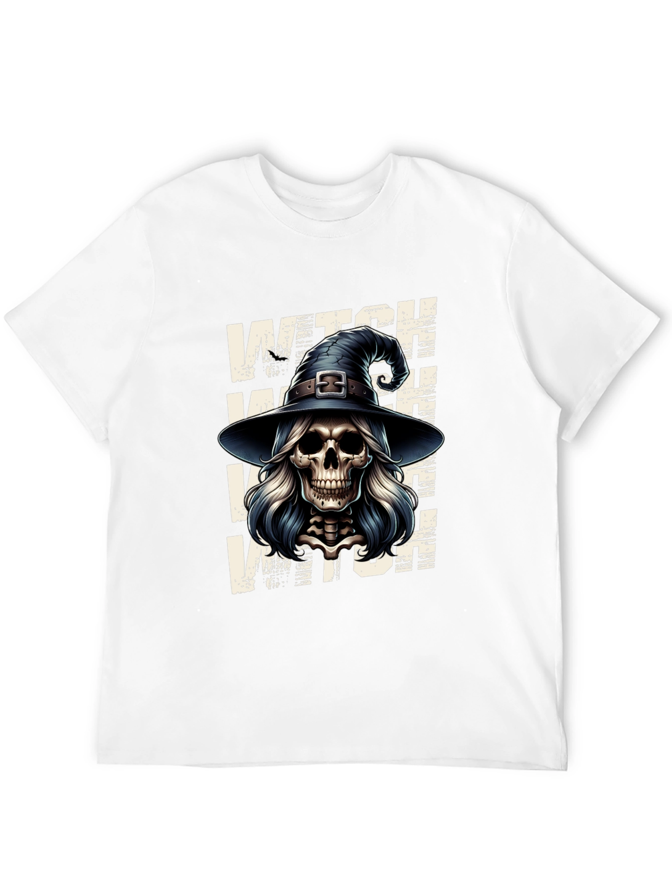 Witch Skull Graphic Tee - Halloween Ready