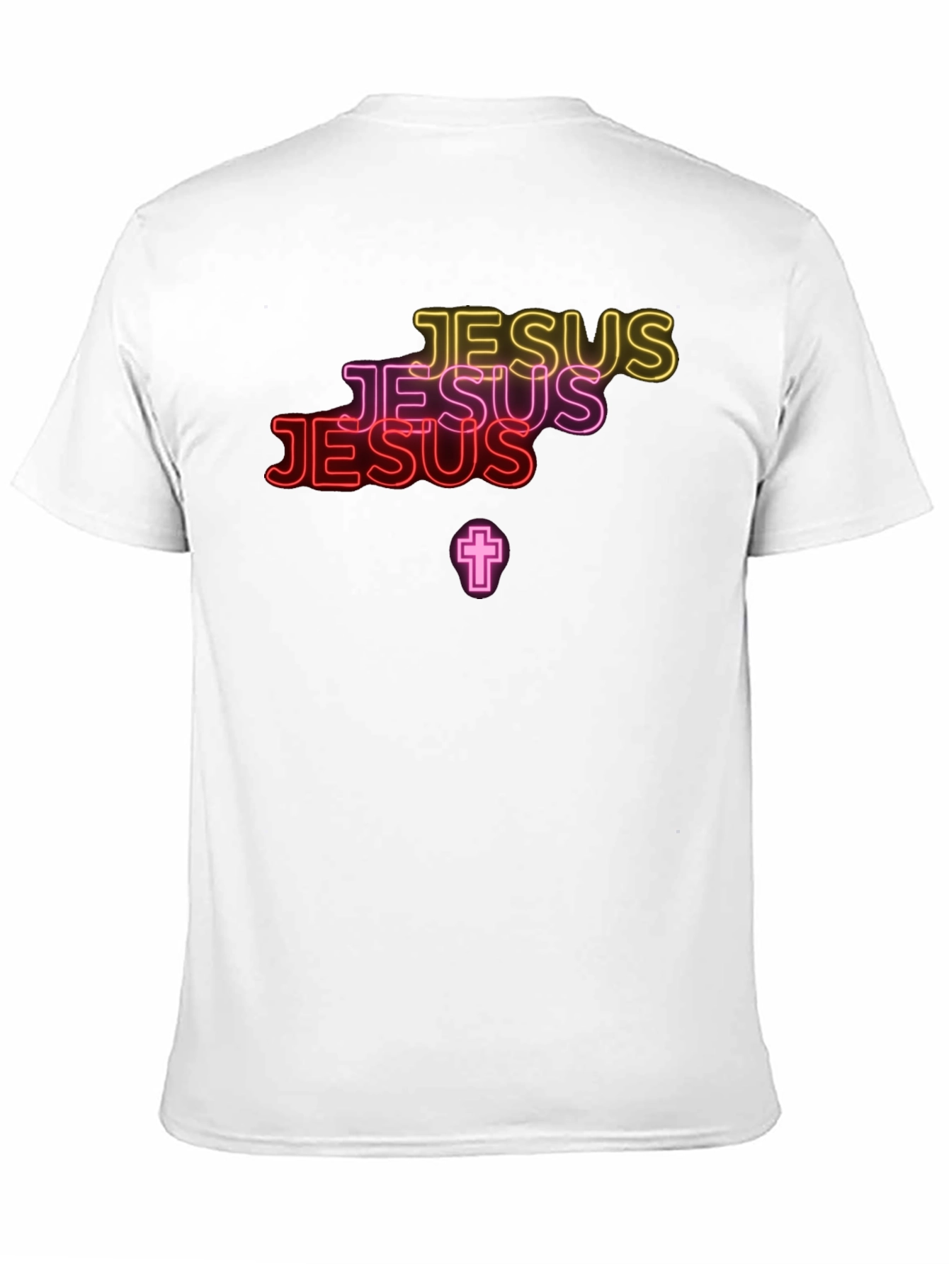 Neon Jesus Graphic Print Black Tee