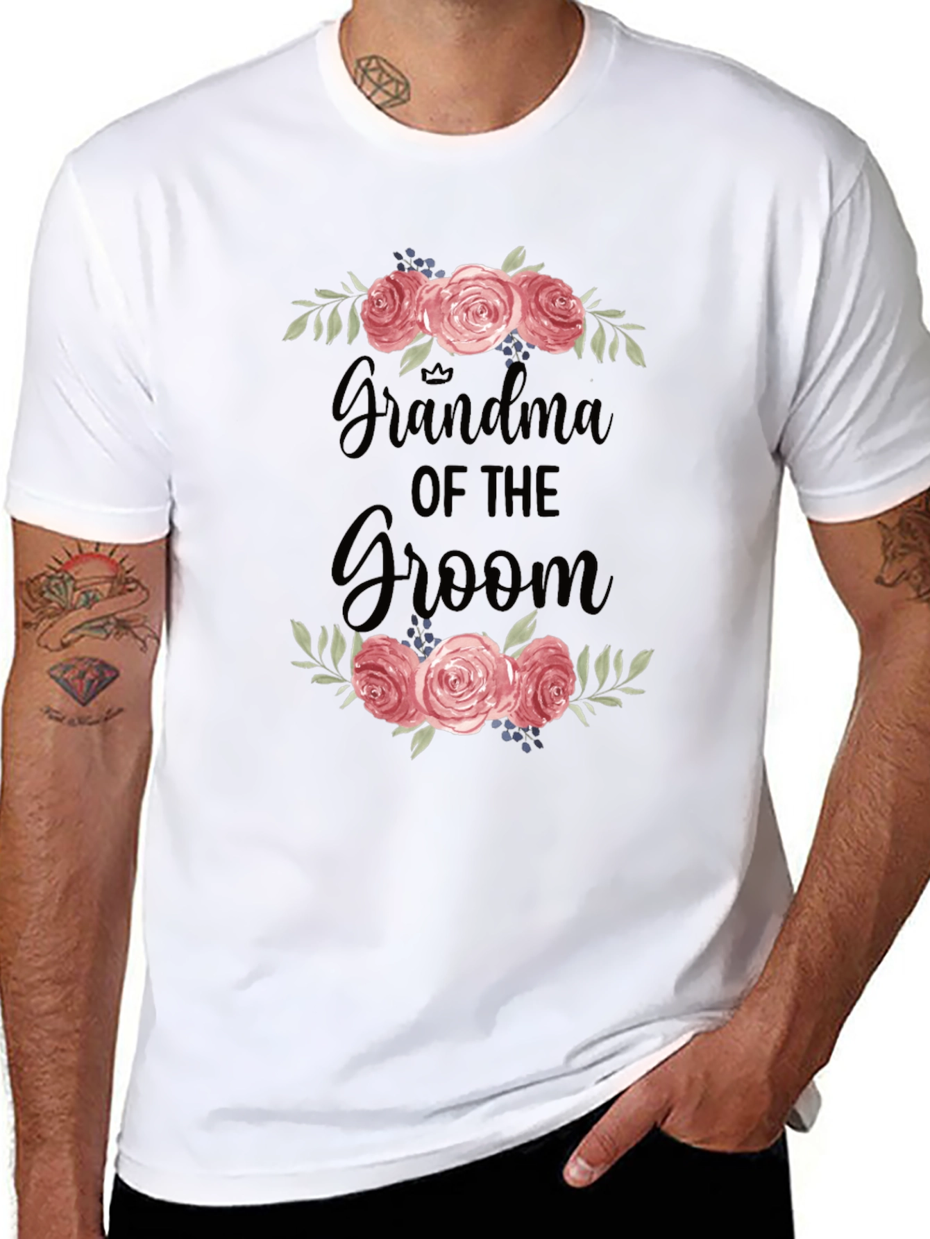 Grandma of the Groom Floral Graphic Tee