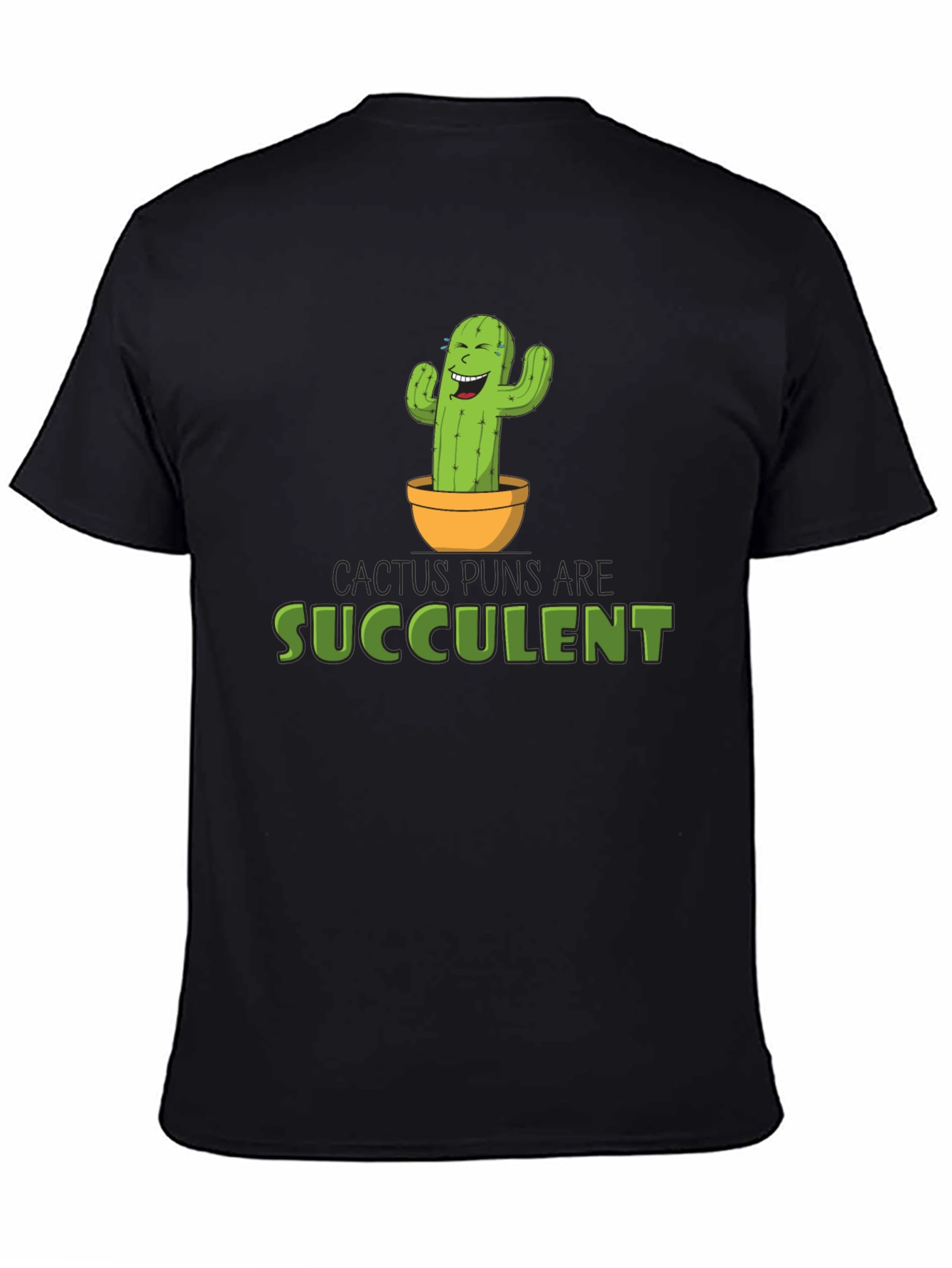 Cactus Puns Are Succulent Black Graphic Tee