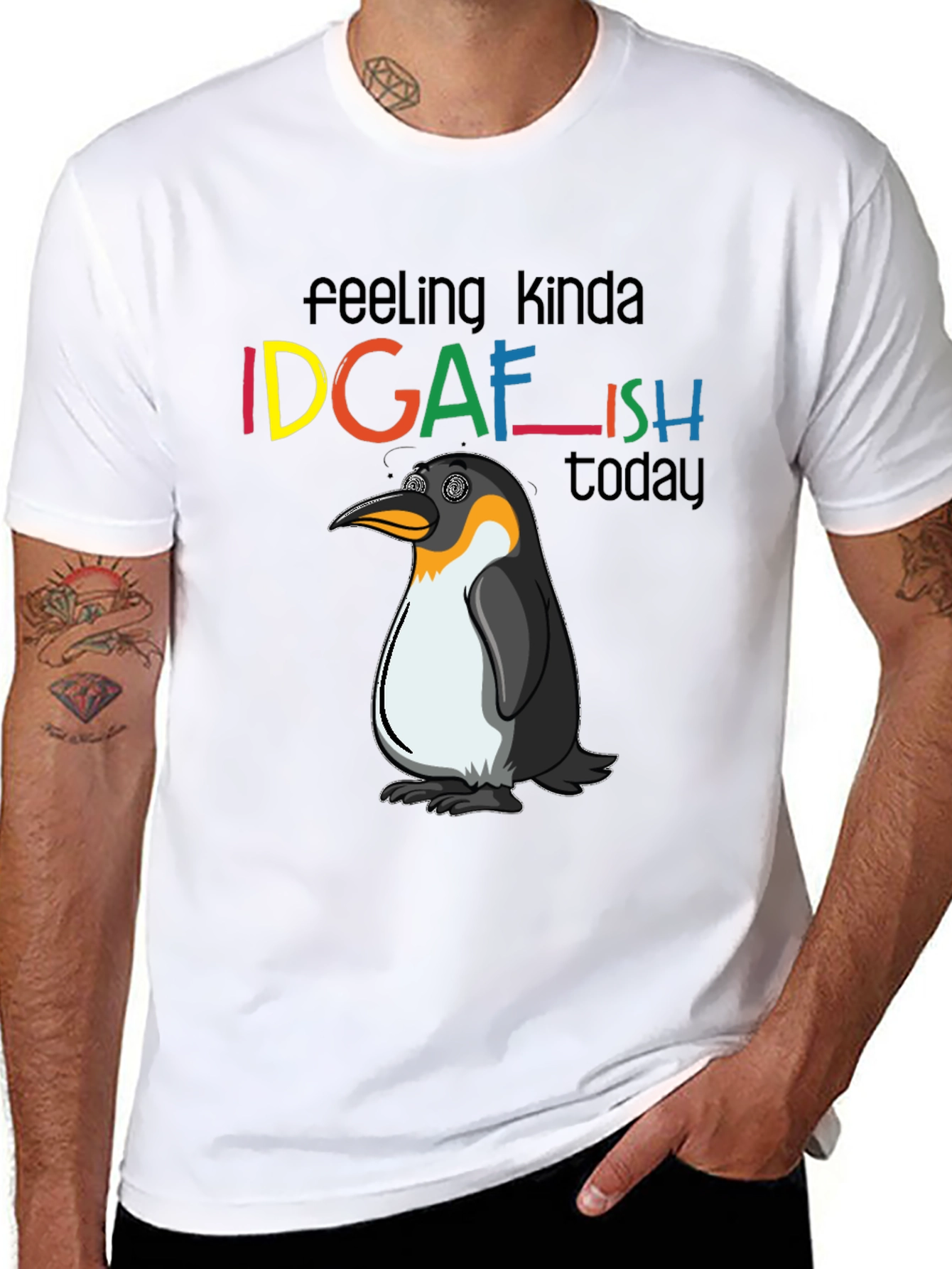 IDGAFish T-Shirt: Funny Penguin Graphic Tee