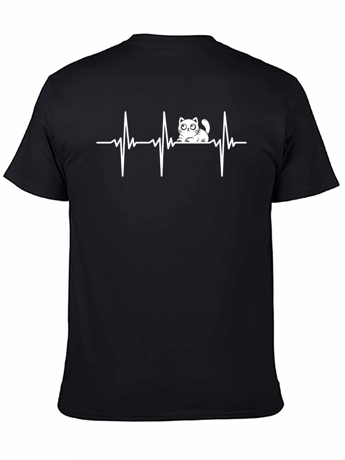 Cat Heartbeat T-Shirt - Novelty Graphic Tee