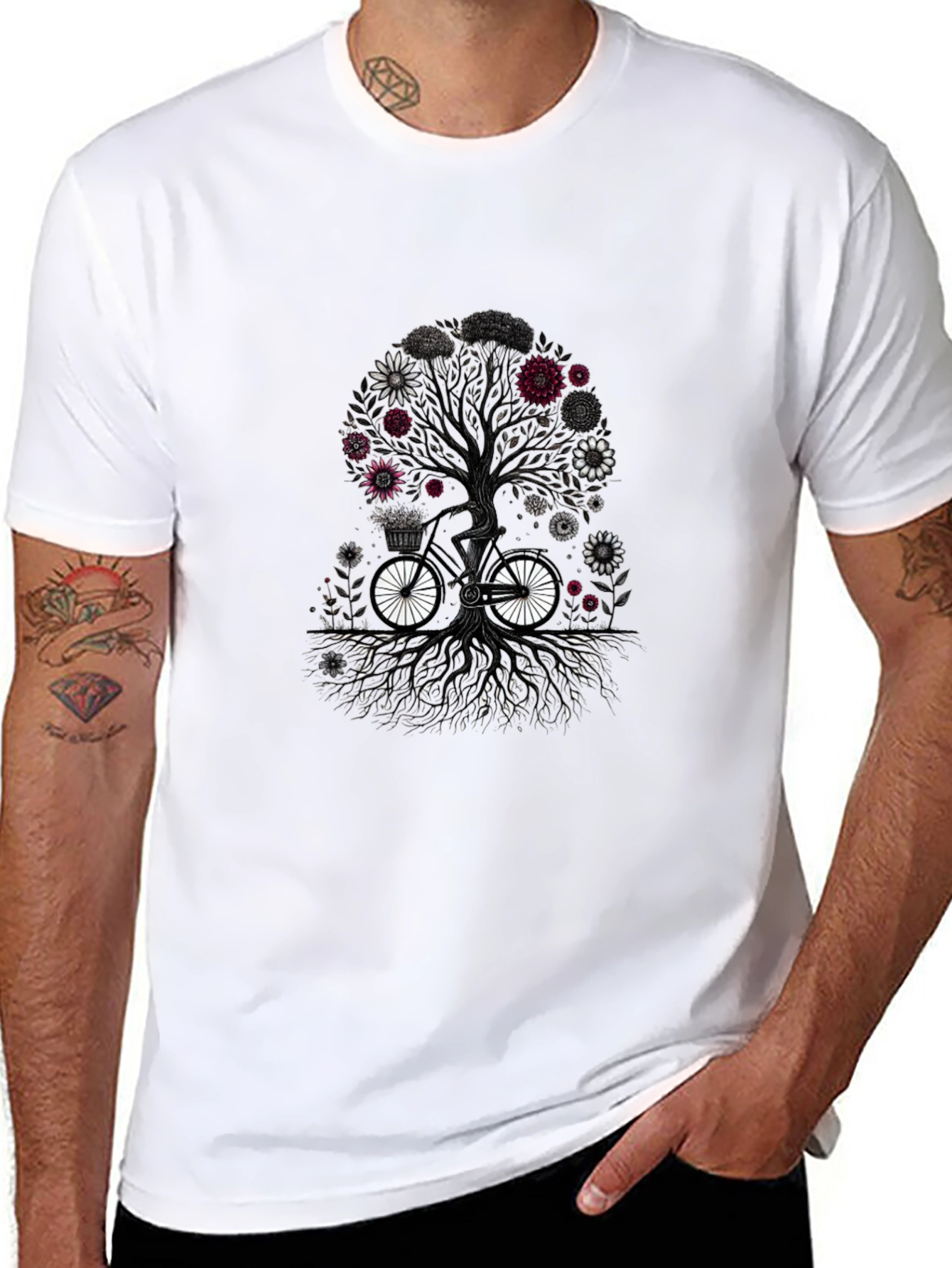 Tree of Life Bicycle Graphic Tee - Black