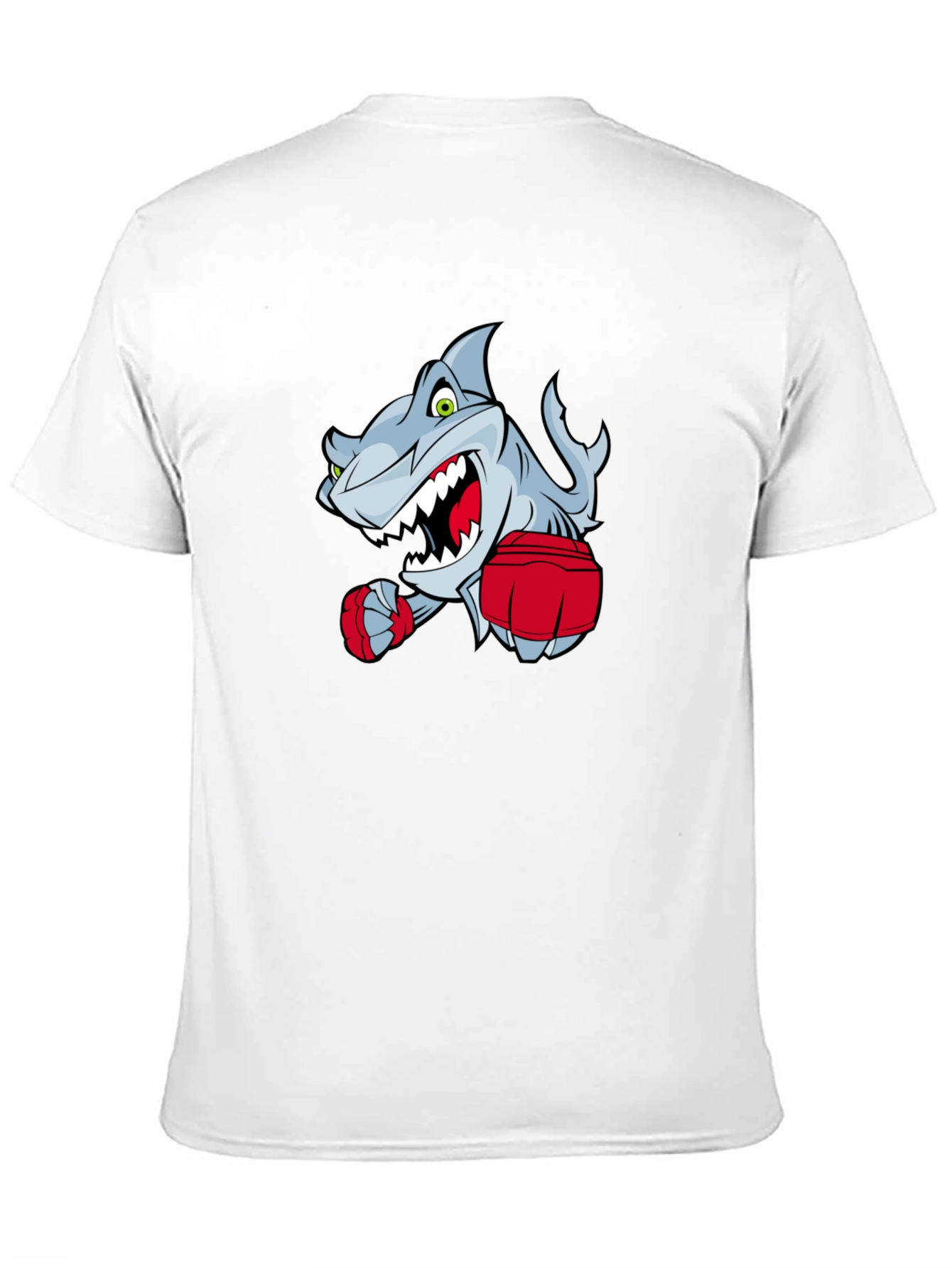 Cartoon Shark Boxer Graphic T-Shirt