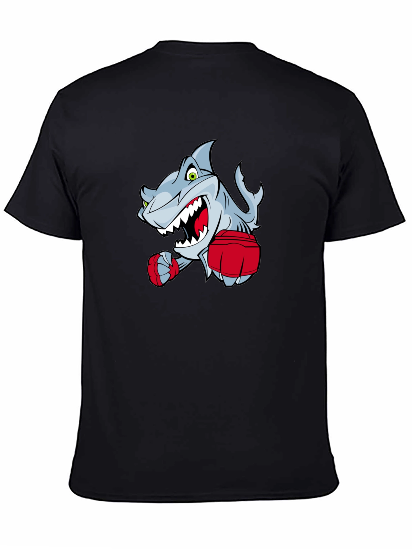 Cartoon Shark Boxer Graphic T-Shirt