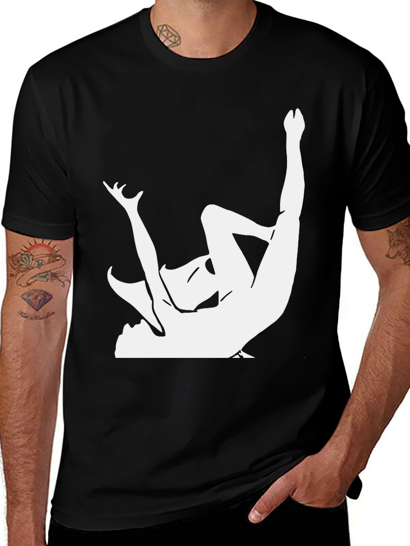 Fallen Angel Graphic T-Shirt - Black