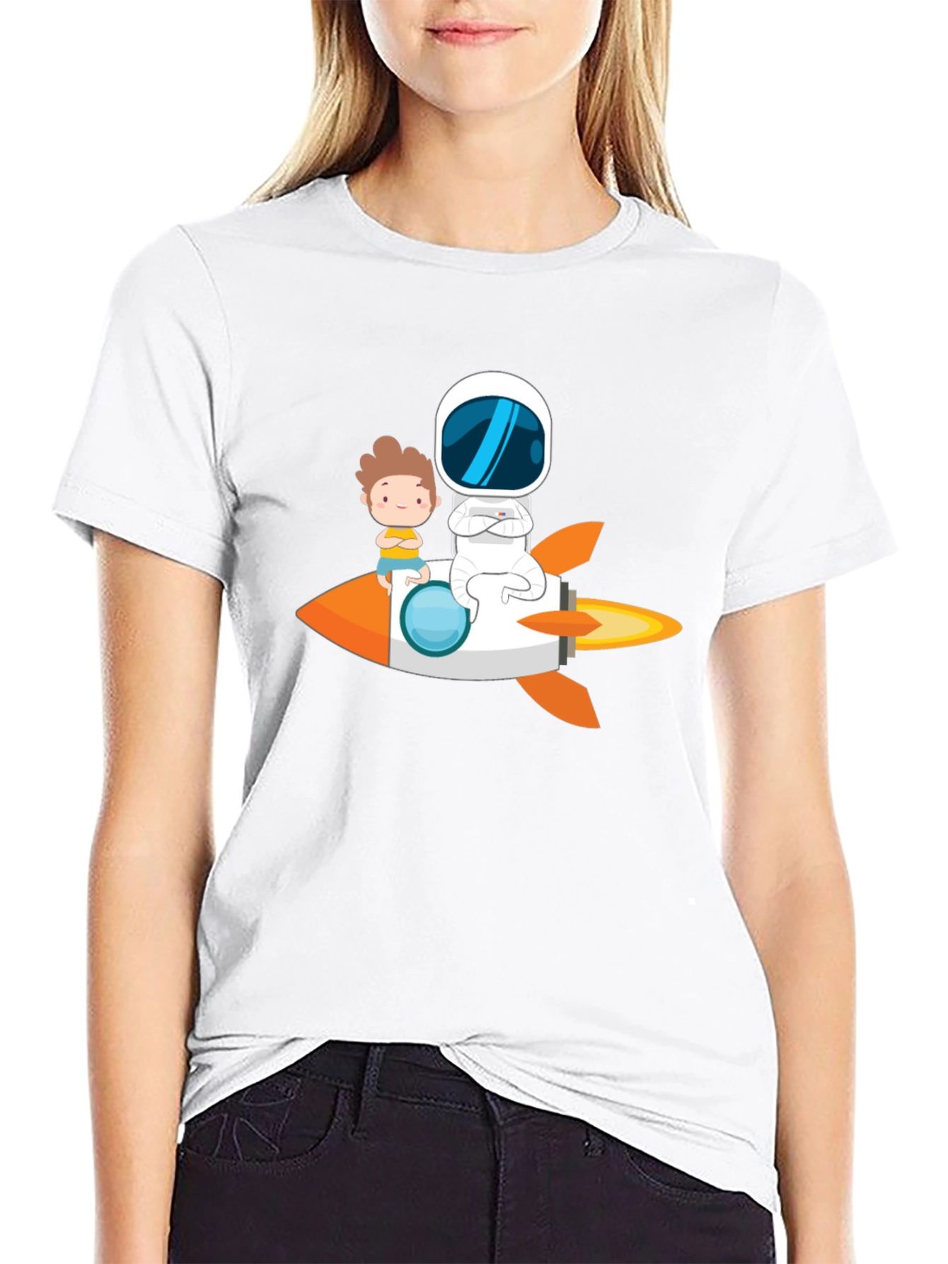 Astronaut & Boy Rocket Ride Graphic Tee