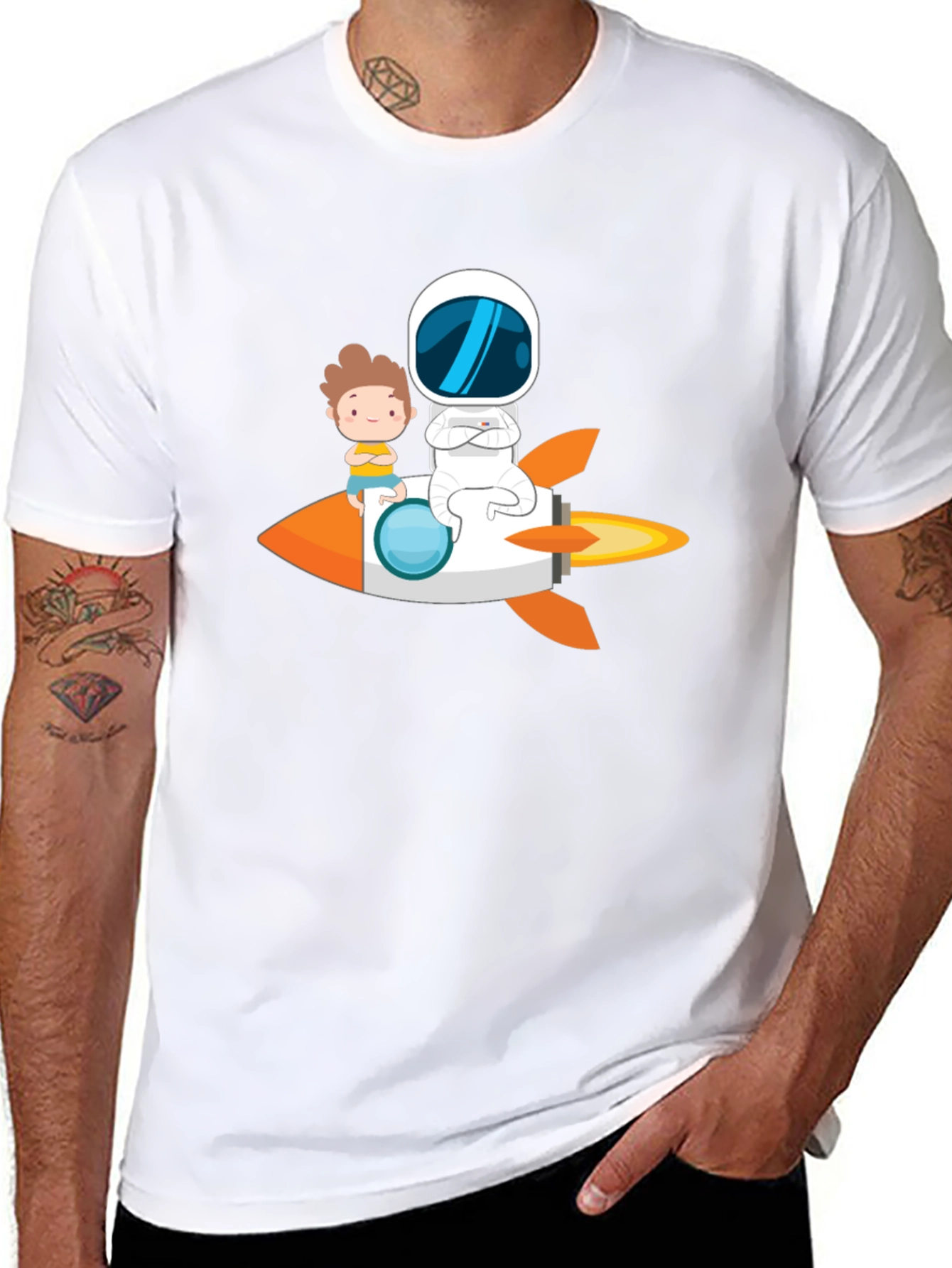 Astronaut & Boy Rocket Ride Graphic Tee